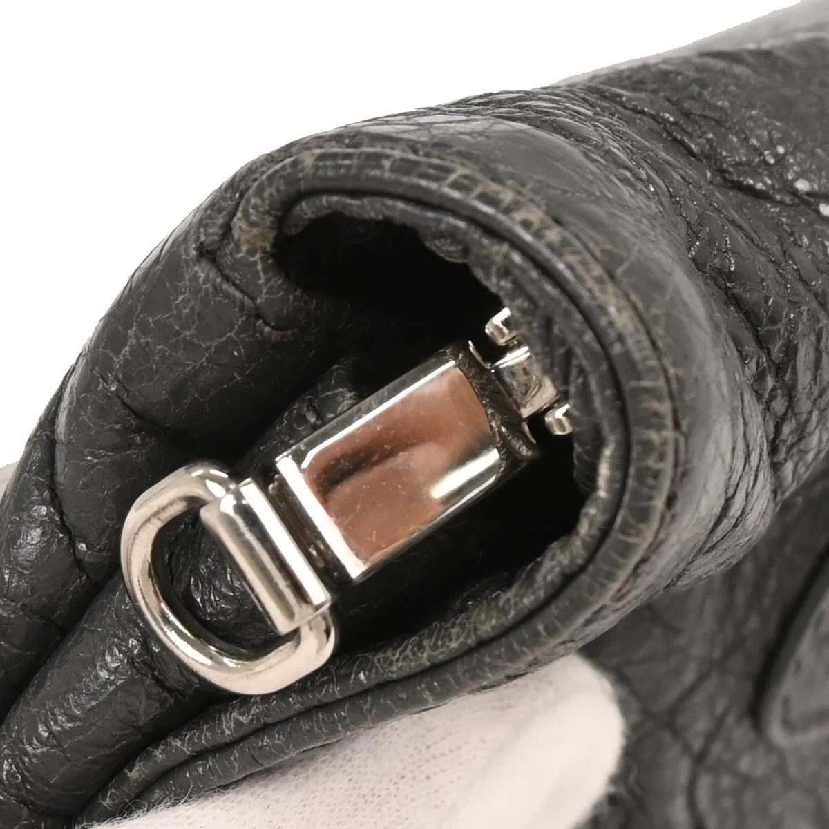 Balenciaga Gray Leather Envelope Shoulder Bag - Image 6