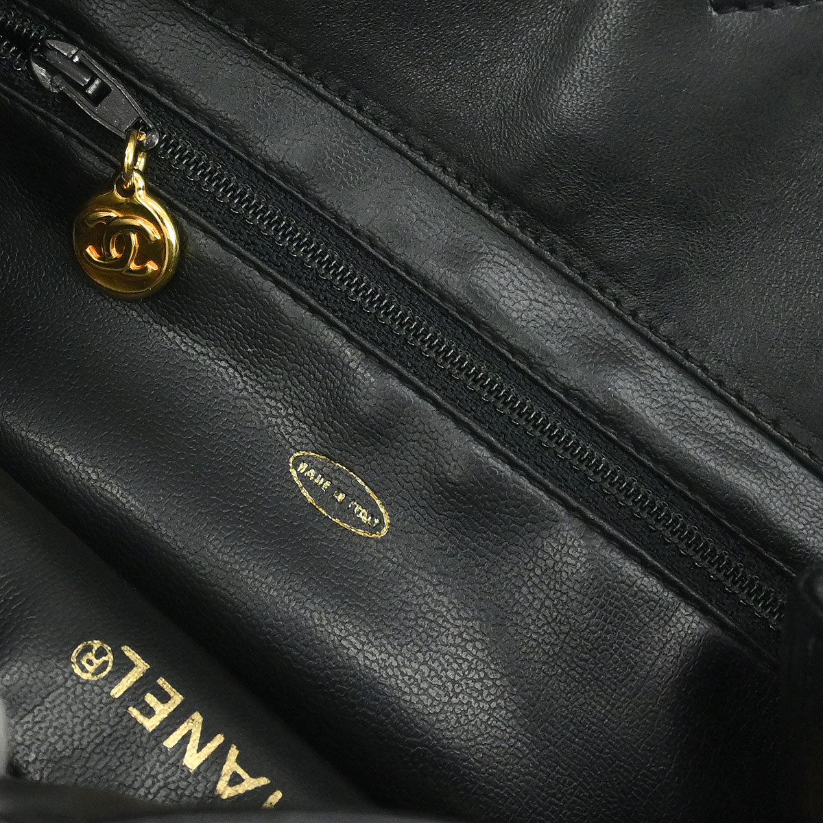 Chanel 1991-1994 Black Lambskin Shoulder Bag - Image 8