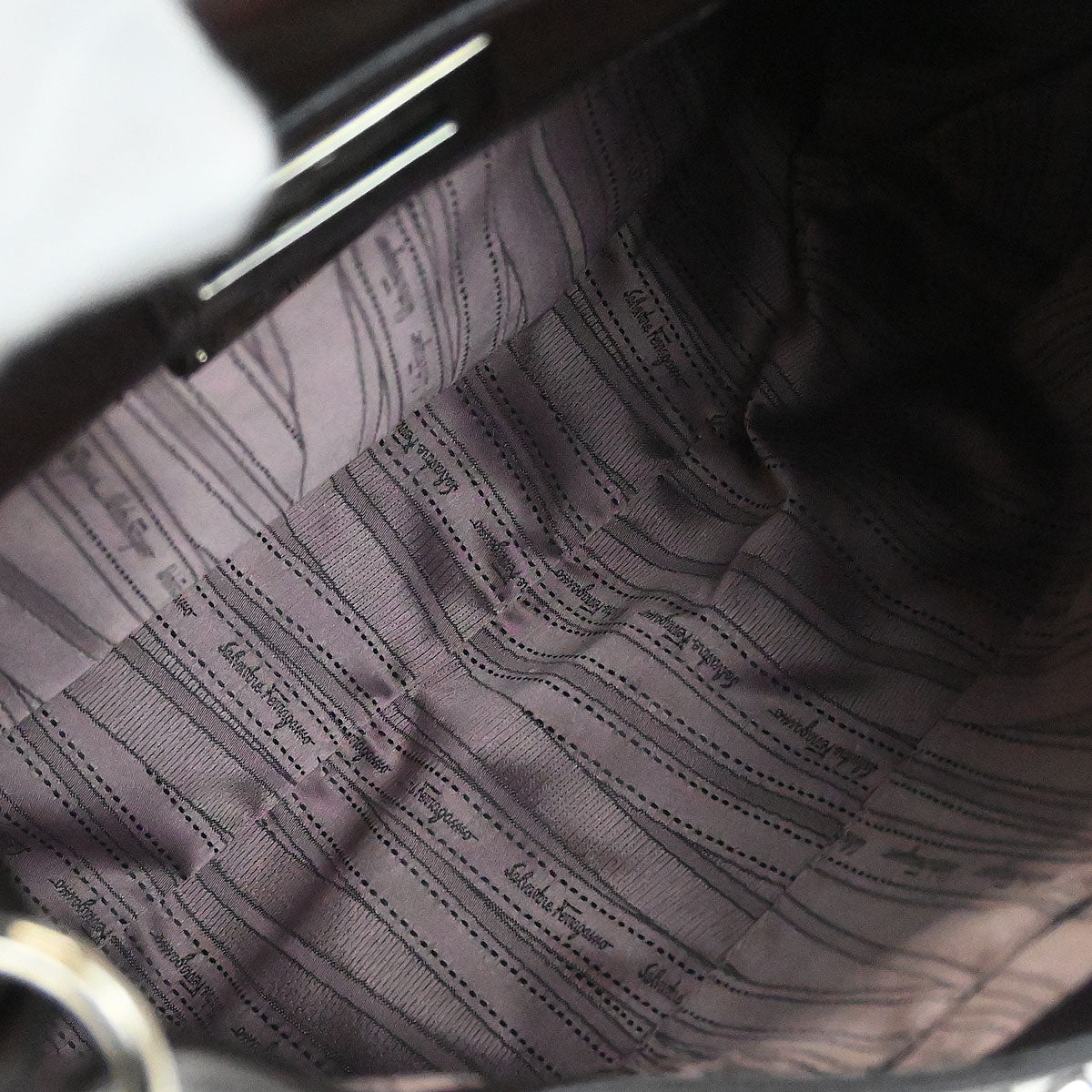 Salvatore Ferragamo Brown Gancini Handbag - Image 8