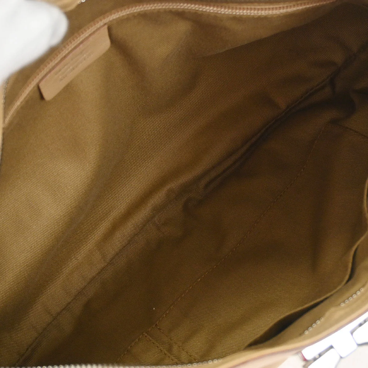 Salvatore Ferragamo Beige Leather Gancini Handbag - Image 8
