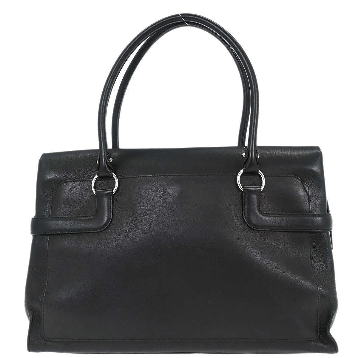 Salvatore Ferragamo Black Leather Gancini Handbag - Image 2