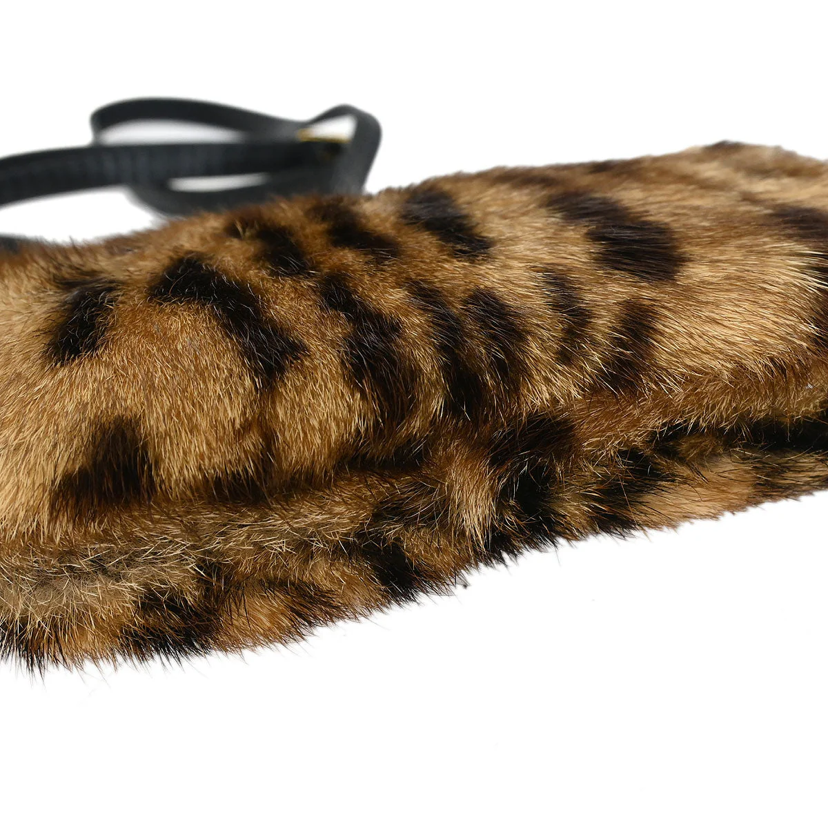 Celine* Brown Fur Crossbody Bag Pochette - Image 3