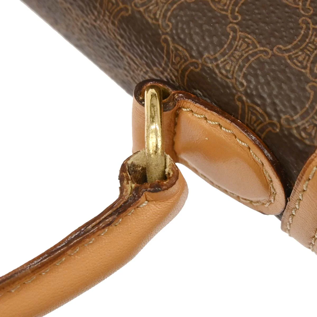 Celine Brown Macadam 2way Handbag - Image 5