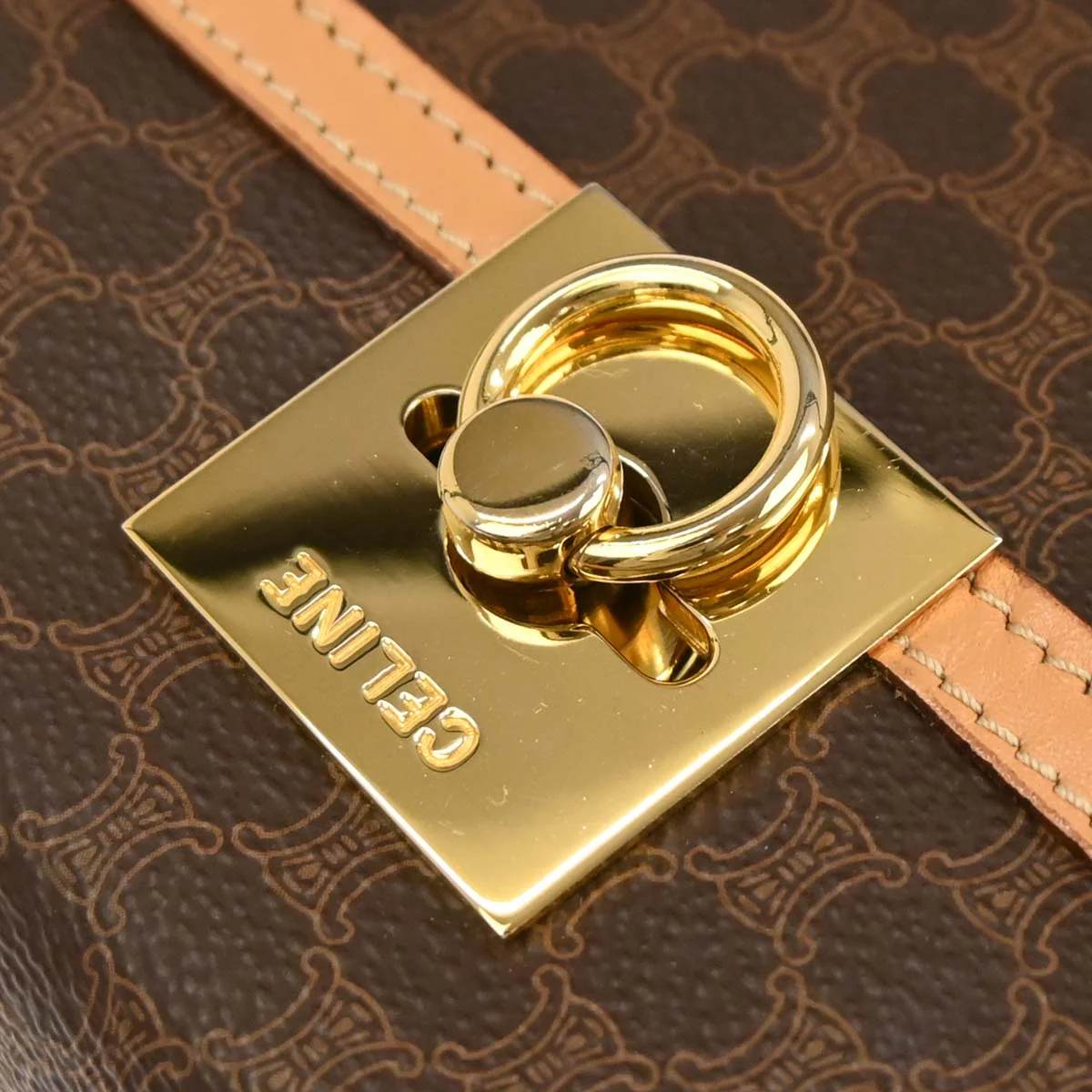 Celine Brown Macadam 2way Handbag - Image 6