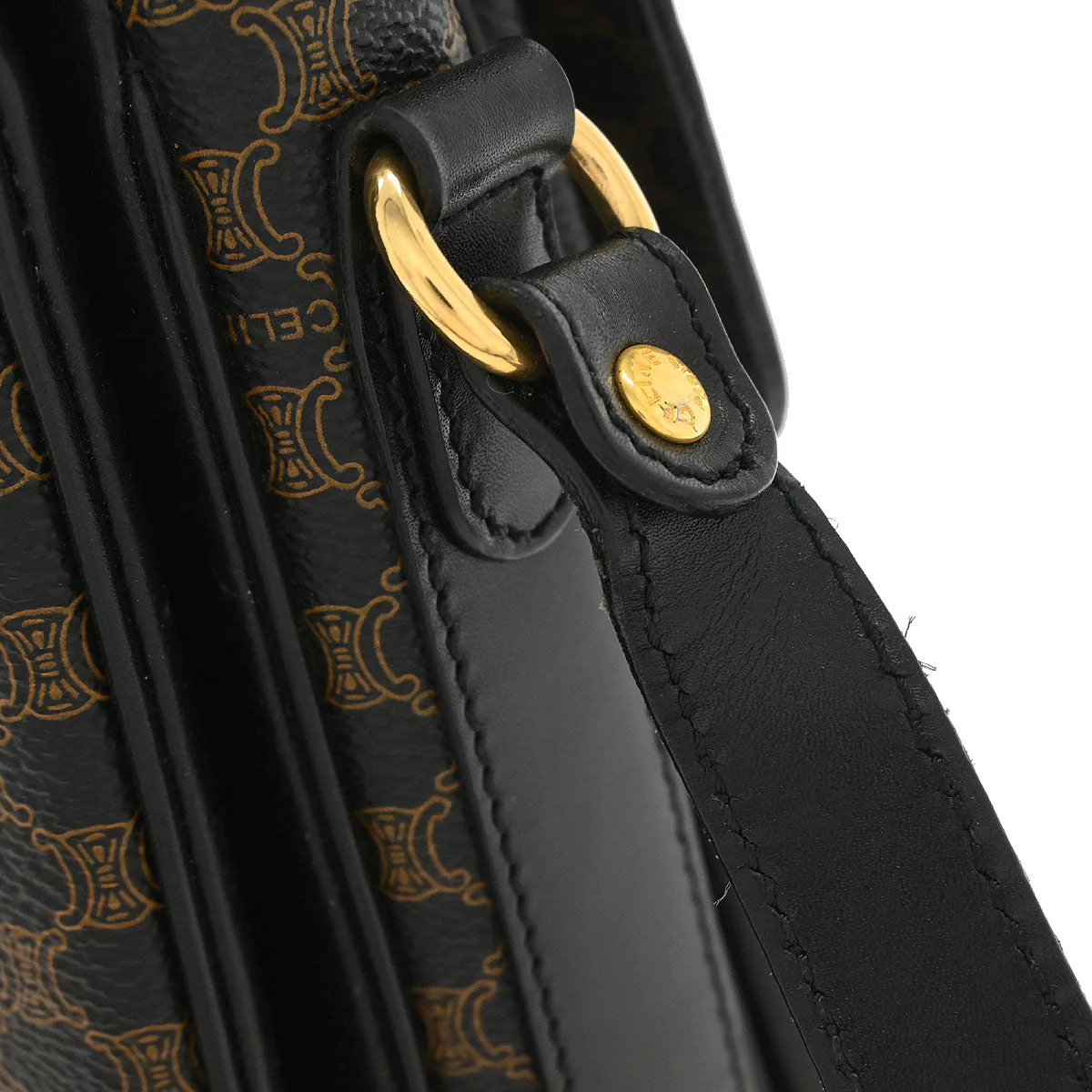 Celine Black PVC Macadam Shoulder Bag - Image 6