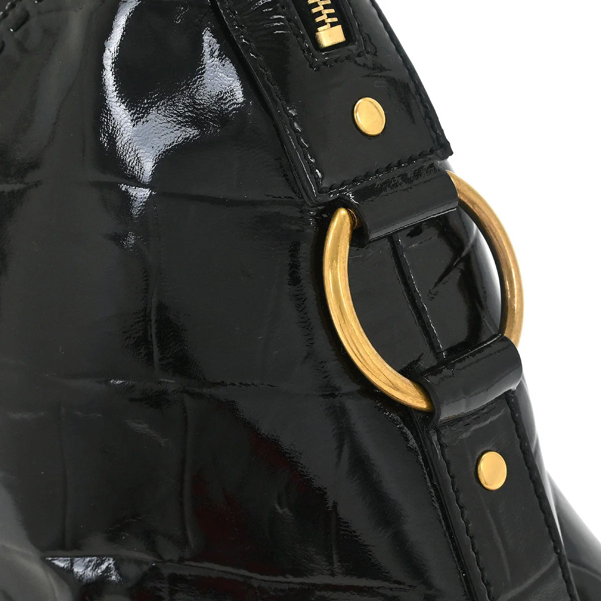 Yves Saint Laurent Black Leather Rive Gauche Muse Handbag - Image 6