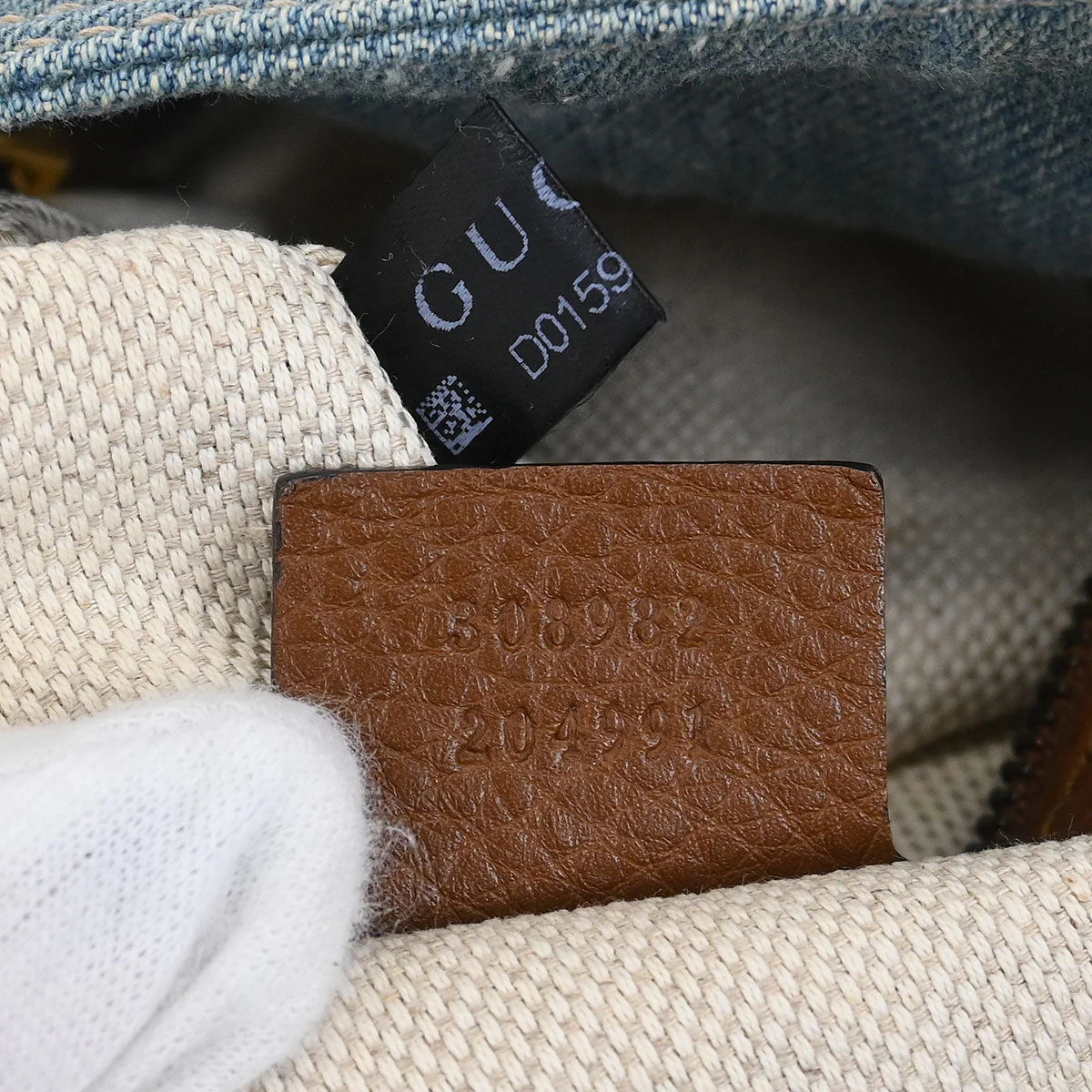 Gucci Blue Denim Soho Tote Bag - Image 9