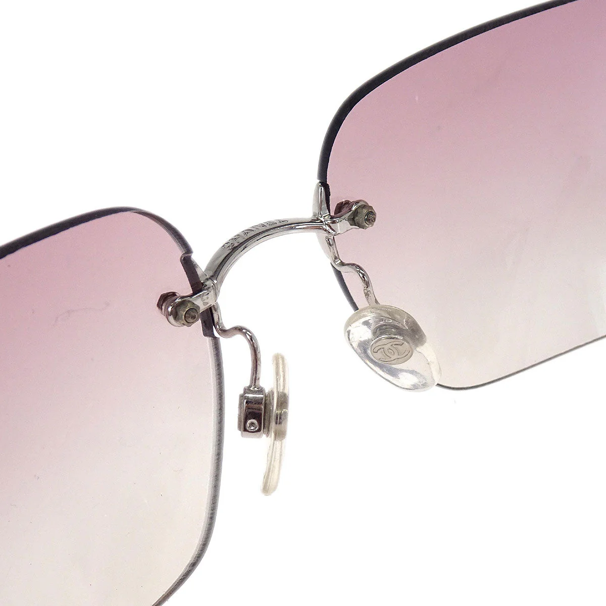Chanel Sunglasses Eyewear Pink Rhinestone Small Good - Image 5