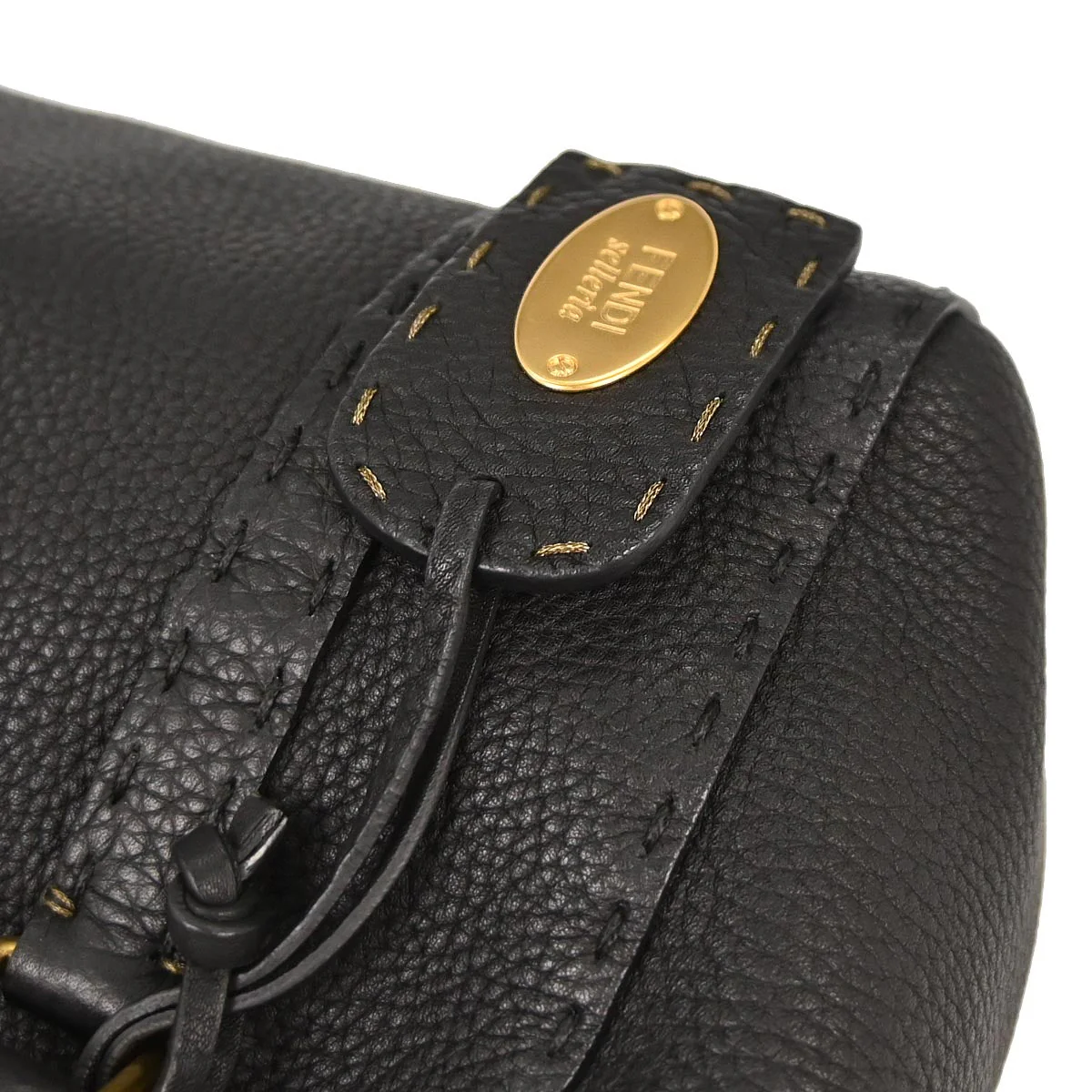 Fendi Black Selleria Mini Linda Handbag - Image 3