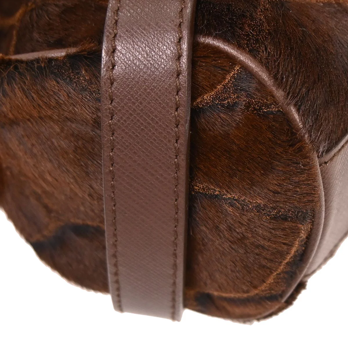 Salvatore Ferragamo * Brown Pony Hair Gancini 2way Shoulder Handbag - Image 6