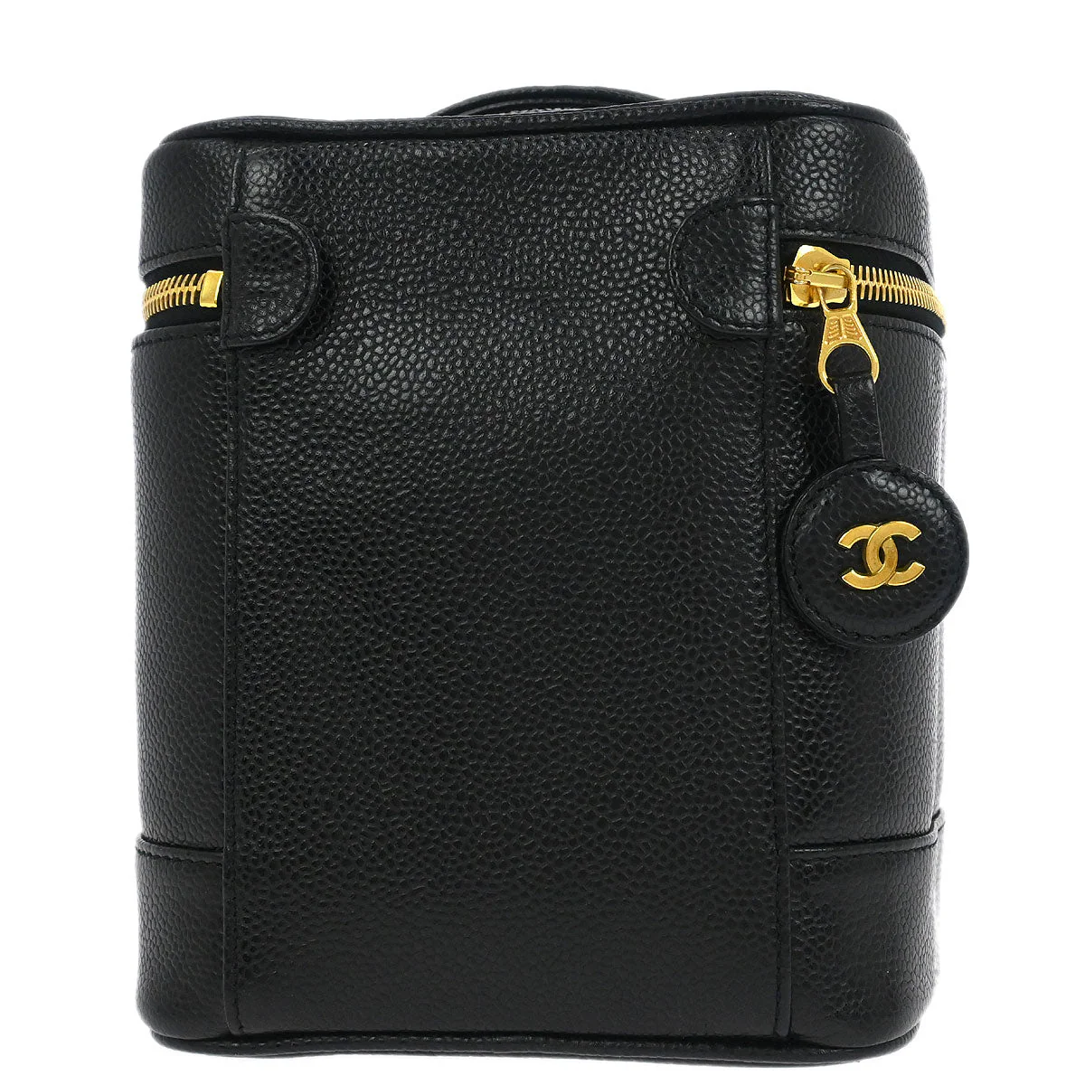 Chanel 1997-1999 Black Caviar Skin Timeless Vanity Handbag - Image 2
