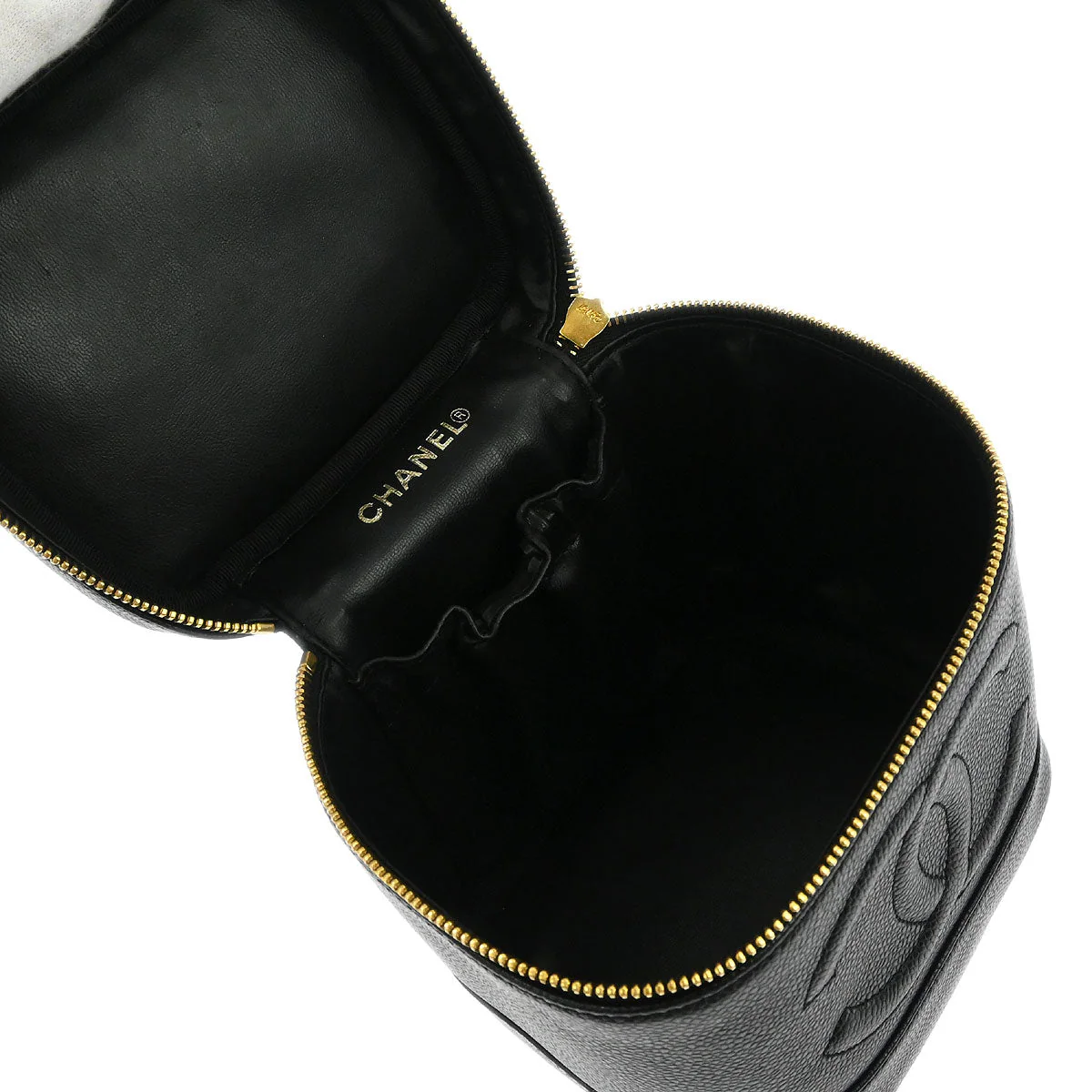 Chanel 1997-1999 Black Caviar Skin Timeless Vanity Handbag - Image 7