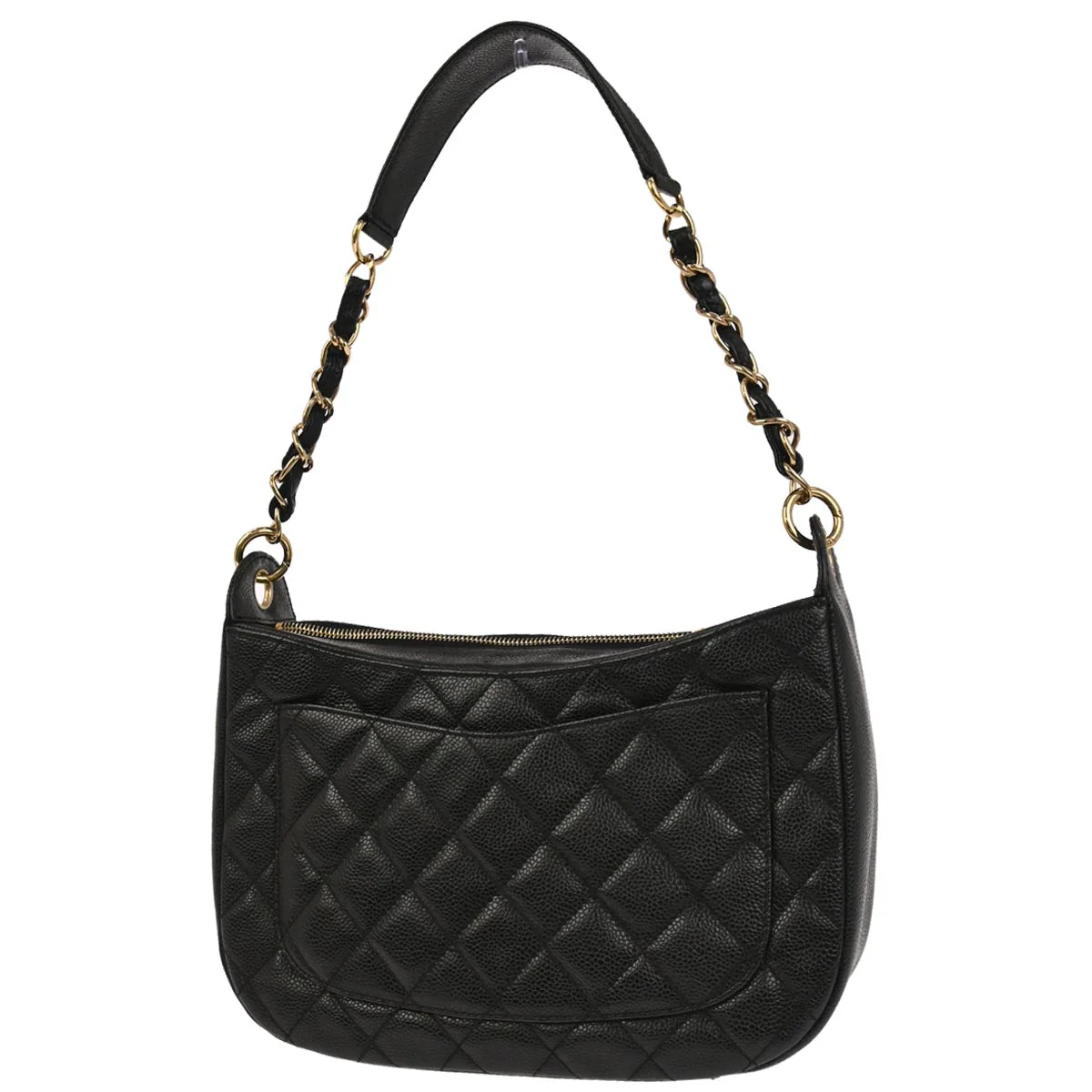 Chanel 2003-2004 Black Caviar Skin Hobo Bag - Image 2