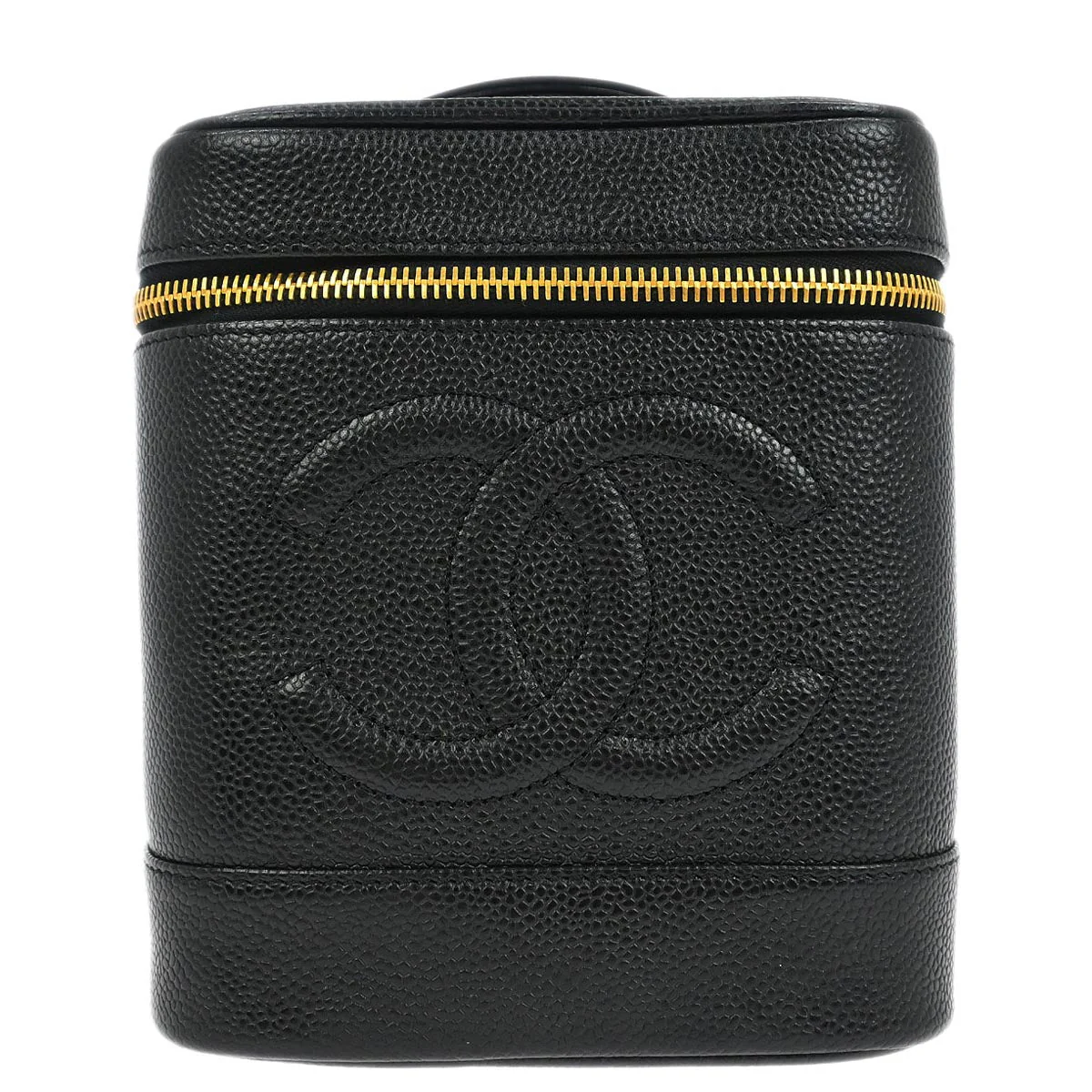 Chanel 2000-2002 Black Caviar Skin Timeless Vanity Handbag