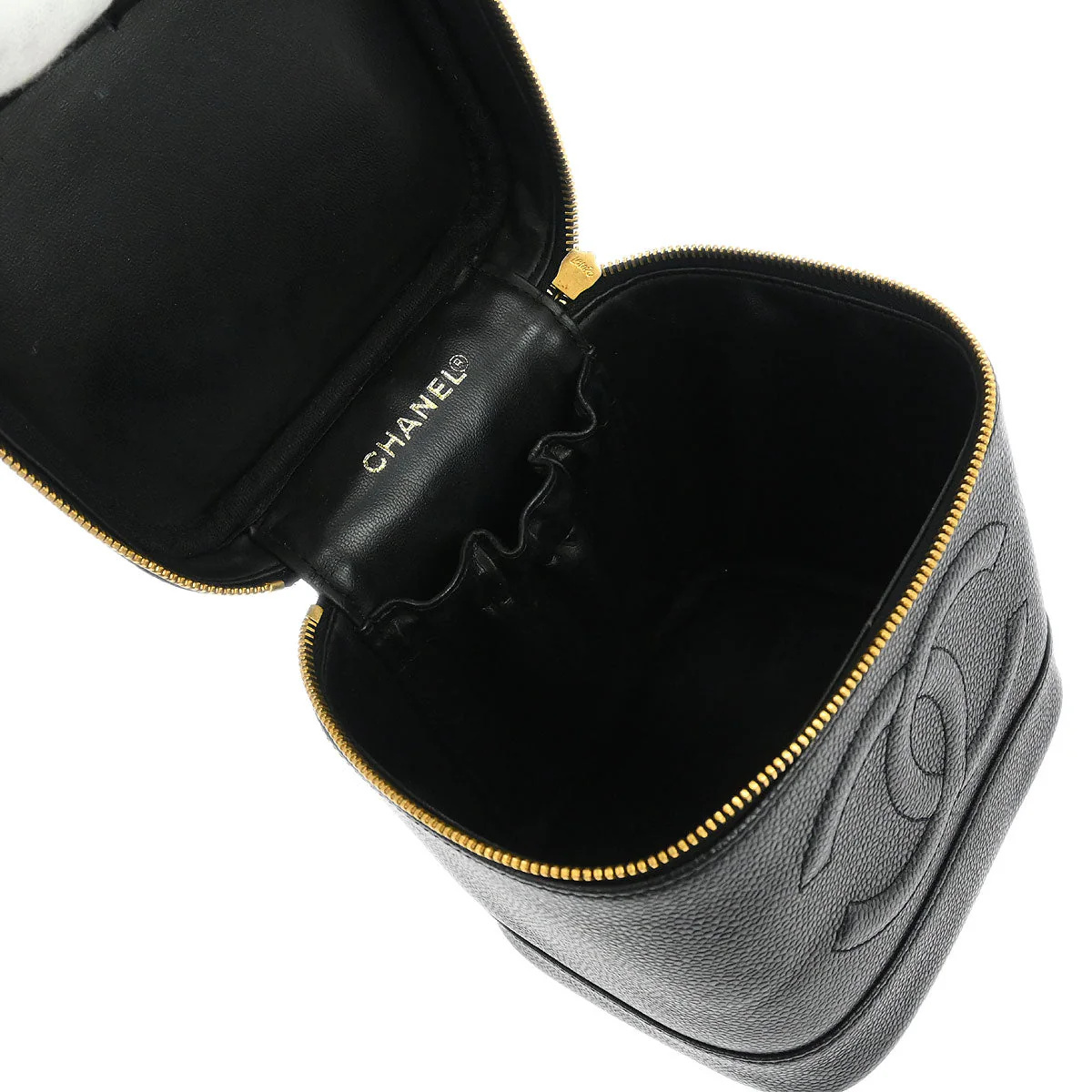 Chanel 2000-2002 Black Caviar Skin Timeless Vanity Handbag - Image 6