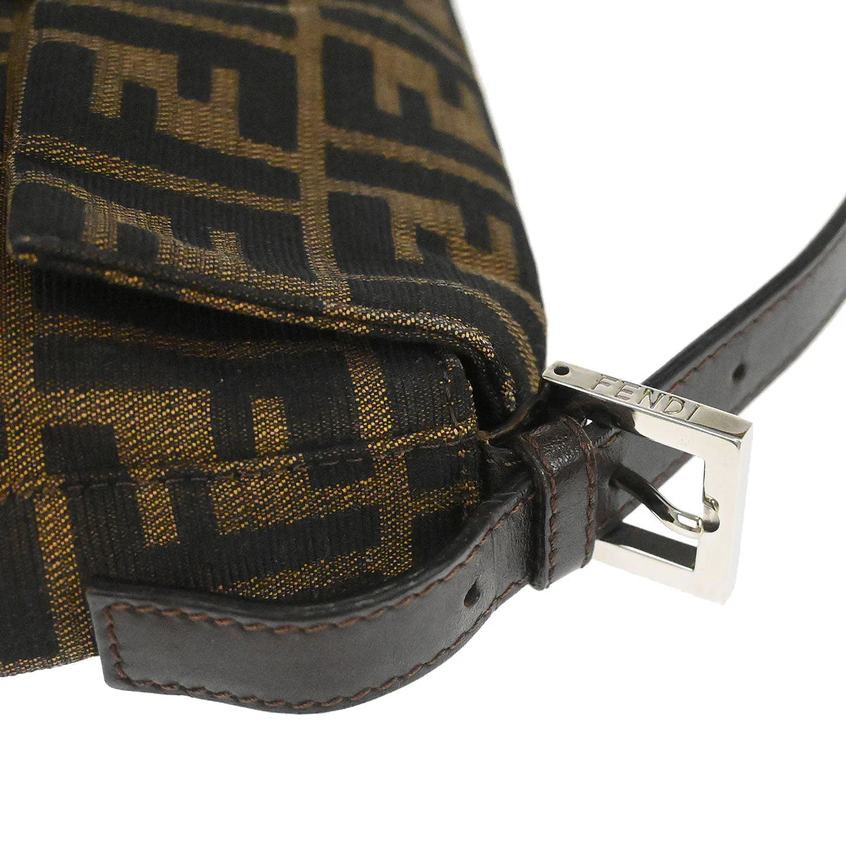 Fendi Brown Zucca Baguette Handbag - Image 4