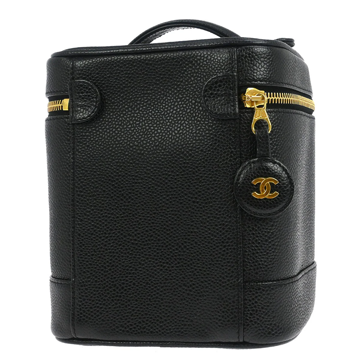 Chanel 2002-2003 Black Caviar Skin Timeless Vanity Handbag - Image 2