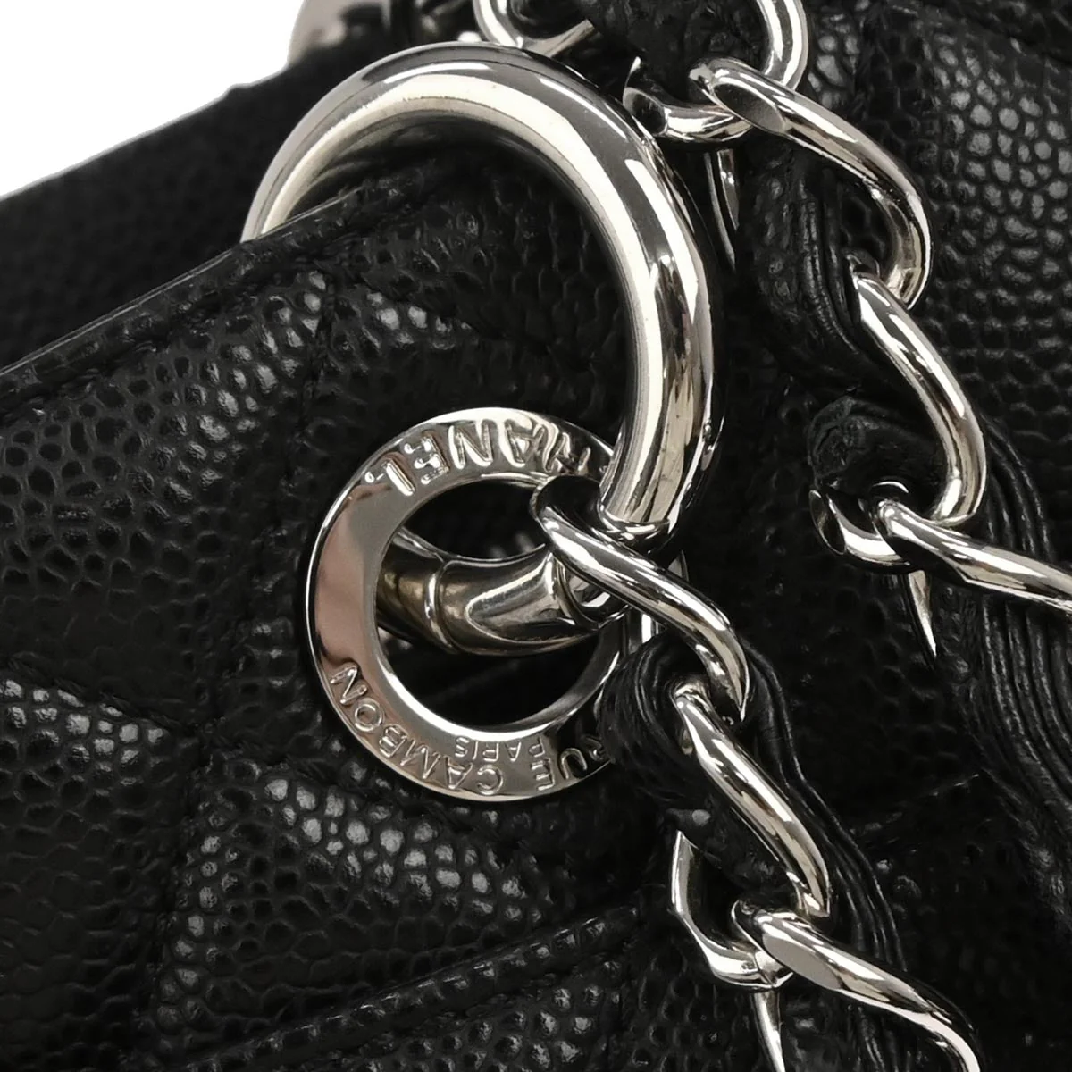 Chanel Black Caviar Grand Shopping Tote GST XL Chain Handbag - Image 3