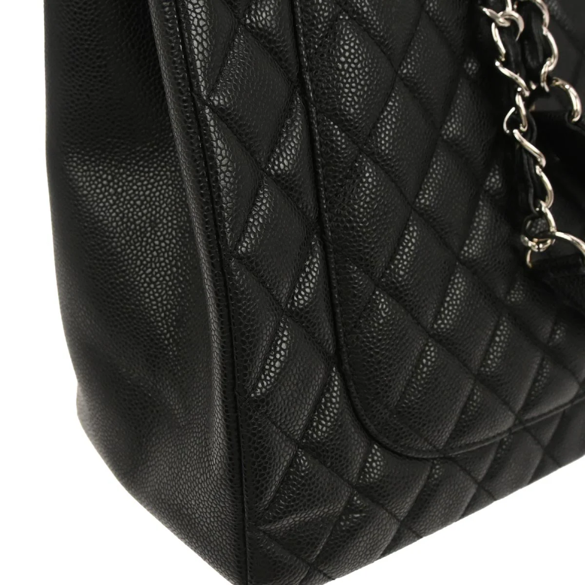 Chanel Black Caviar Grand Shopping Tote GST XL Chain Handbag - Image 5
