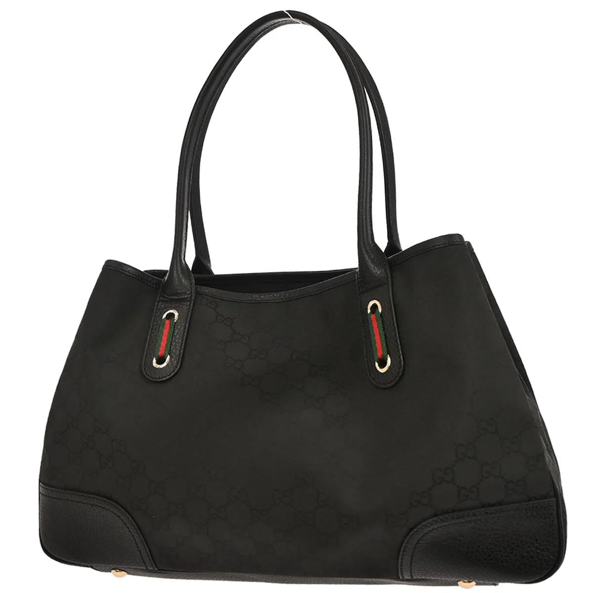 Gucci Black Canvas GG Tote Handbag - Image 2