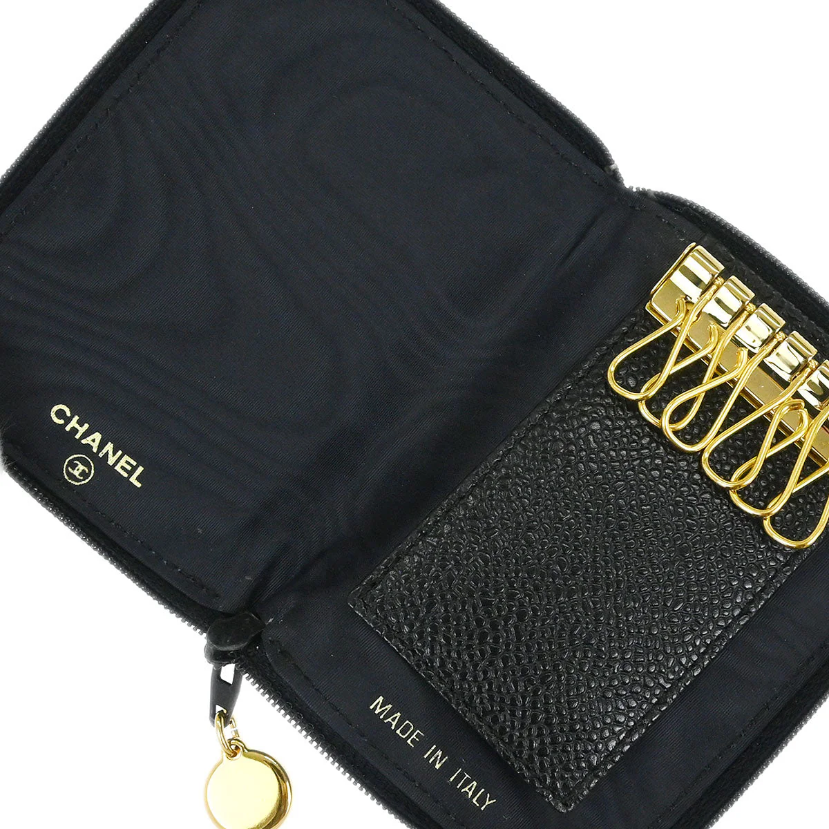 Chanel Key Case Black Caviar Skin Small Good - Image 5