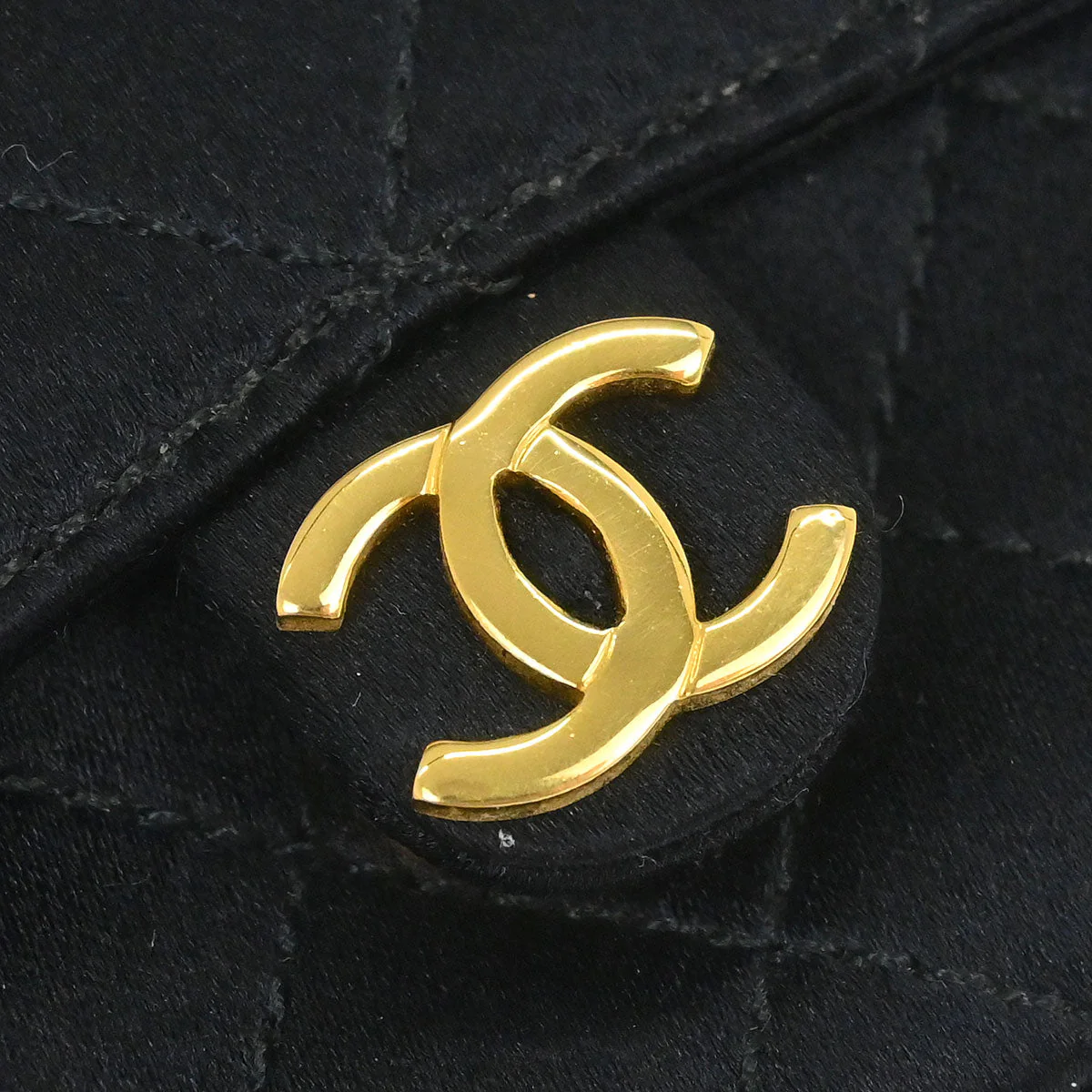 Chanel Black Satin Micro Classic Flap Shoulder Bag Pochette - Image 4