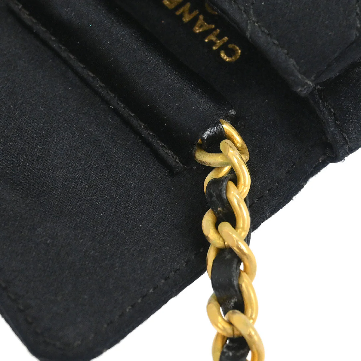 Chanel Black Satin Micro Classic Flap Shoulder Bag Pochette - Image 5