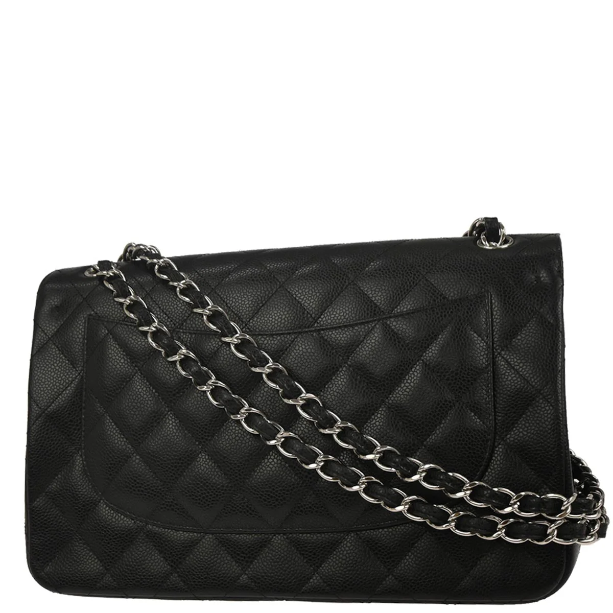 Chanel Black Caviar Skin Classic Double Flap Shoulder Bag - Image 2