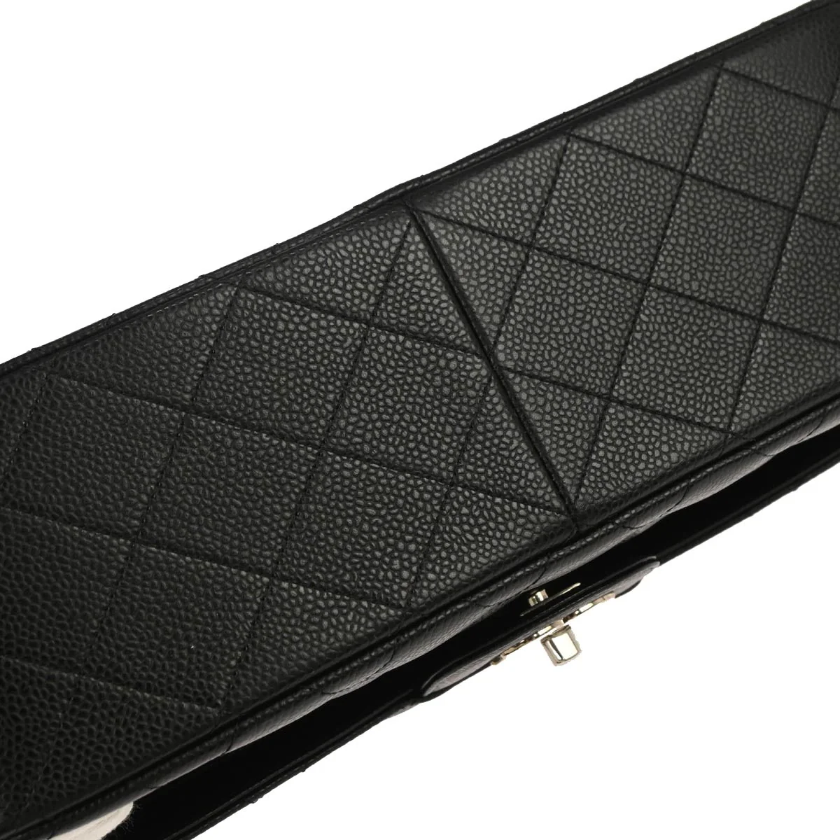 Chanel Black Caviar Skin Classic Double Flap Shoulder Bag - Image 3