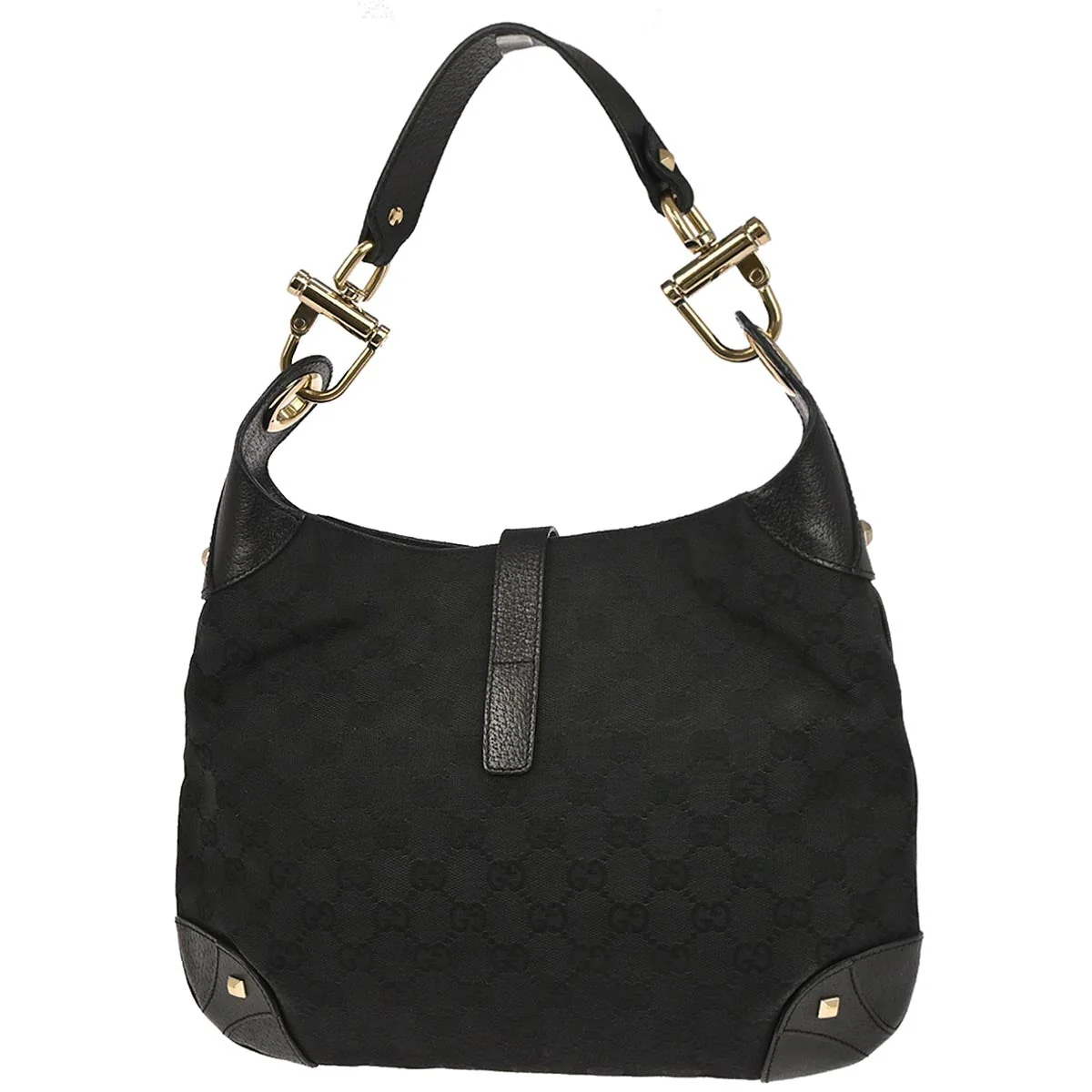 Gucci Black Canvas GG Hobo Handbag - Image 2