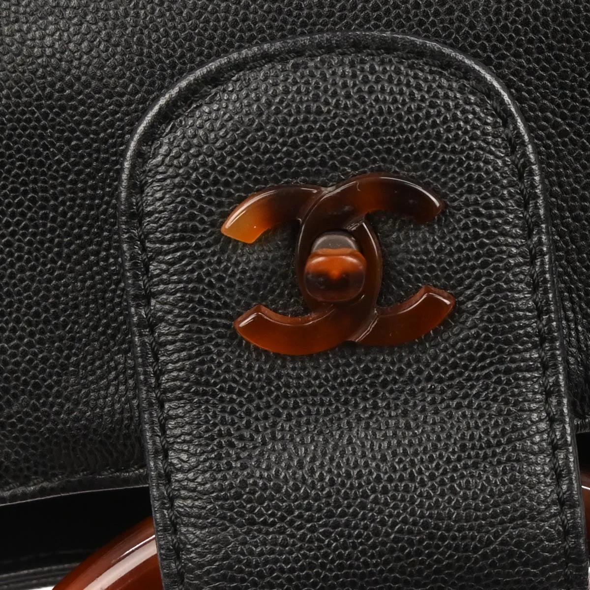 Chanel 1997-1999 Black Caviar Skin Handbag - Image 4