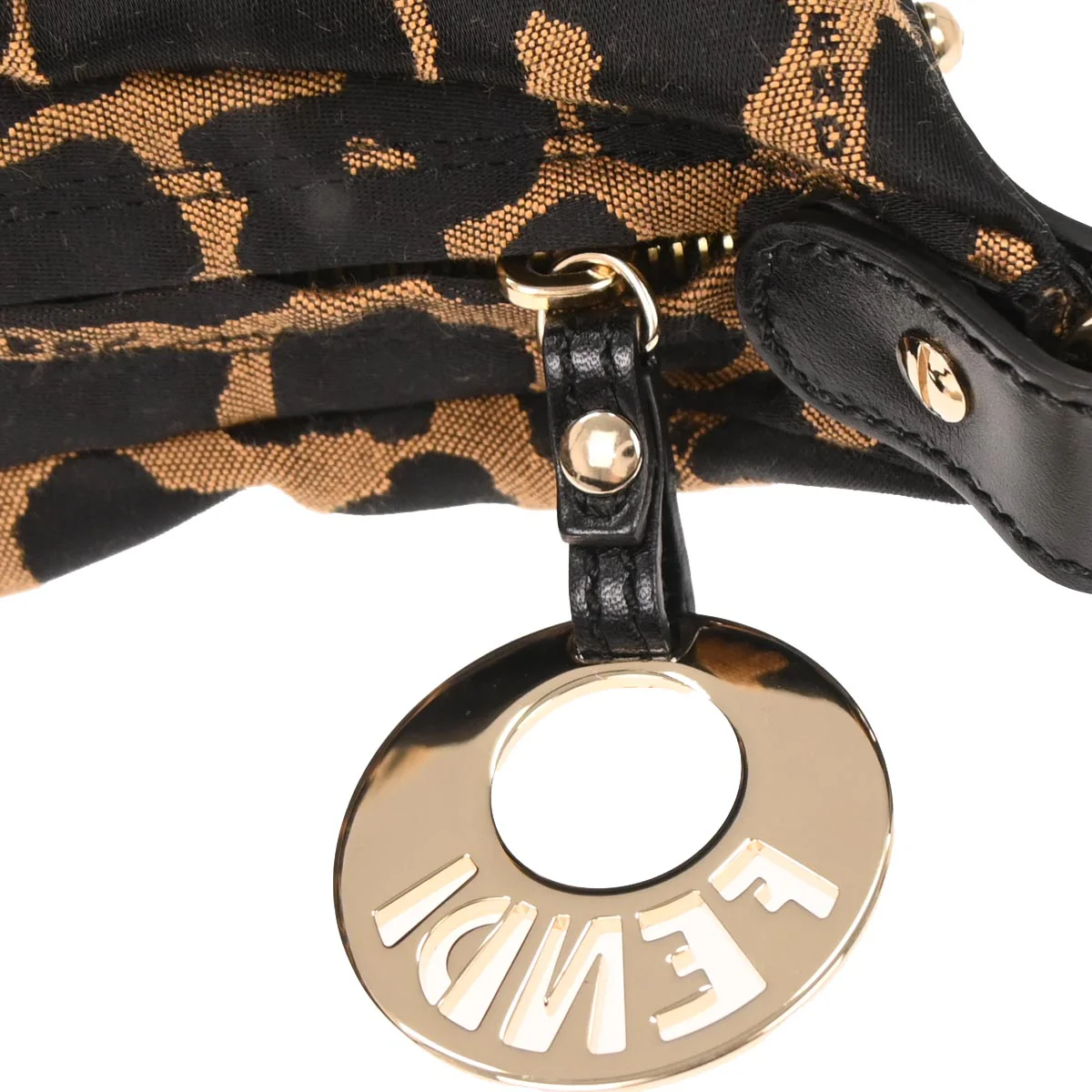 Fendi Black Brown Leopard Print Handbag - Image 3