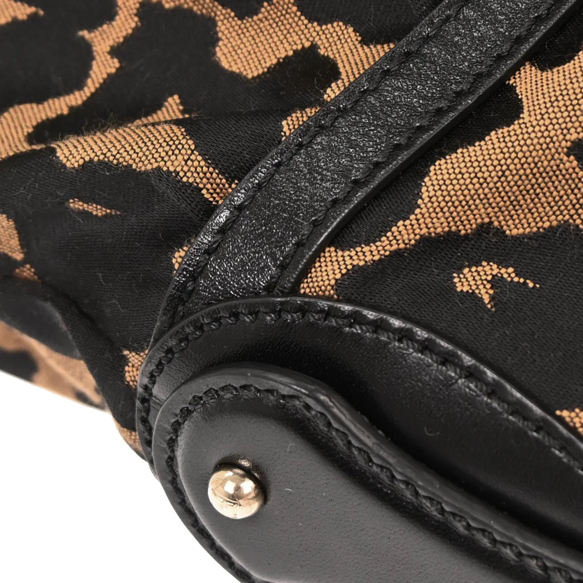 Fendi Black Brown Leopard Print Handbag - Image 4