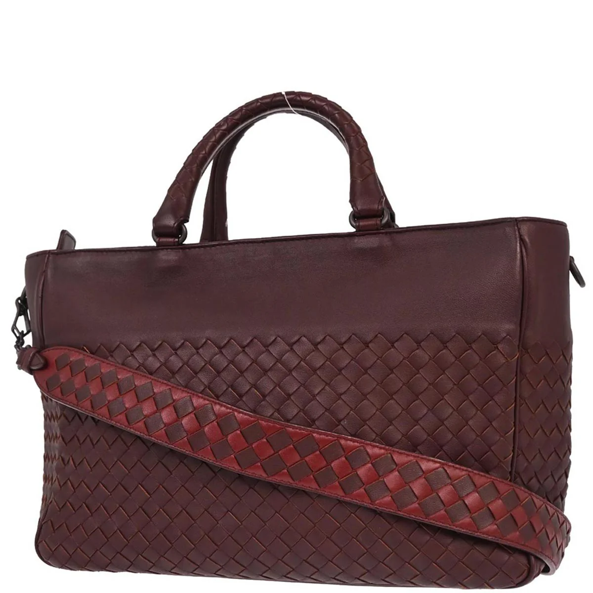Bottega Veneta Bordeaux Lambskin Intrecciato 2way Shoulder Handbag - Image 2