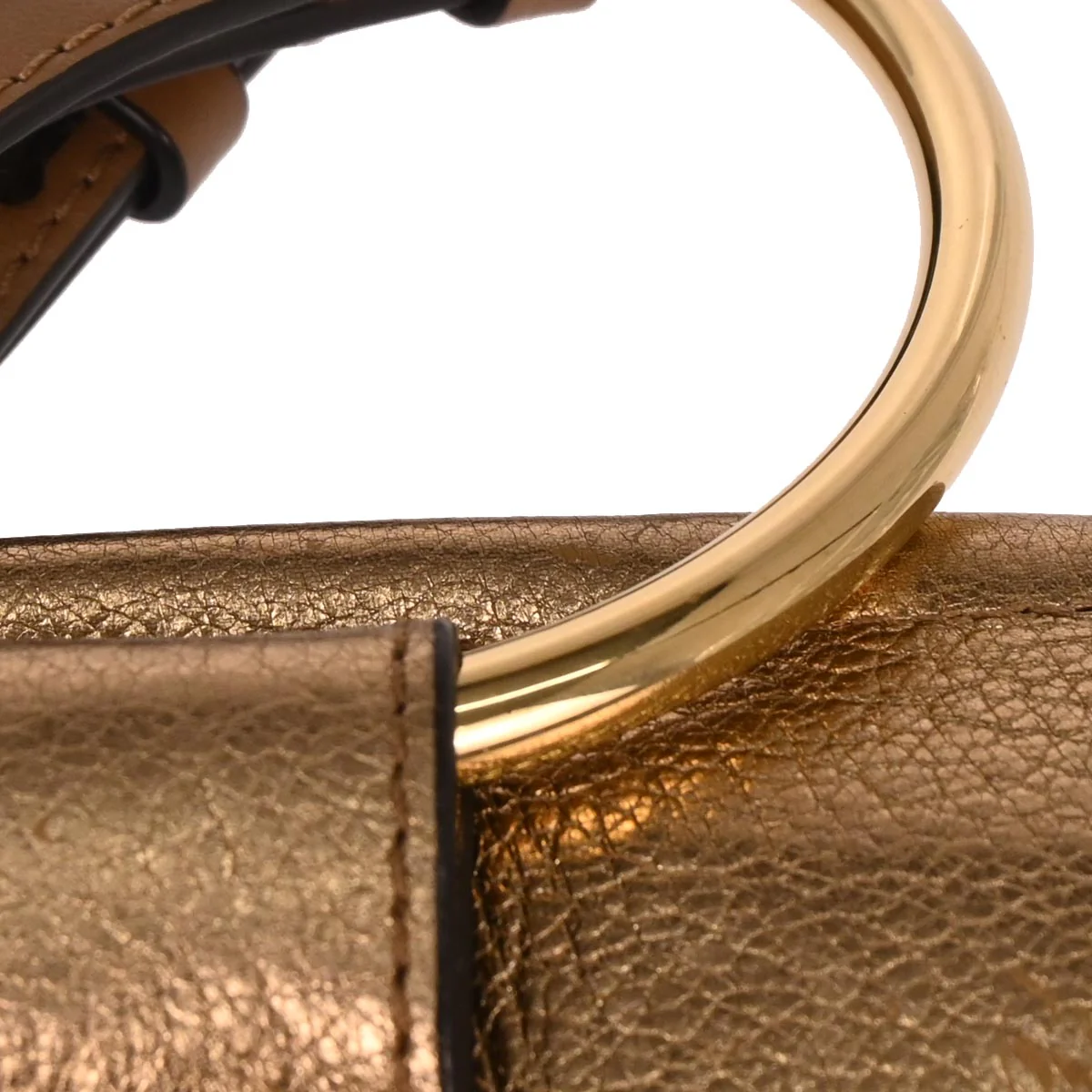 Chloe Gold Leather Faye Bracelet Shoulder Bag - Image 4