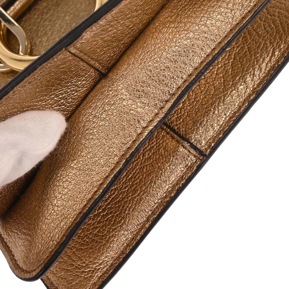 Chloe Gold Leather Faye Bracelet Shoulder Bag - Image 5