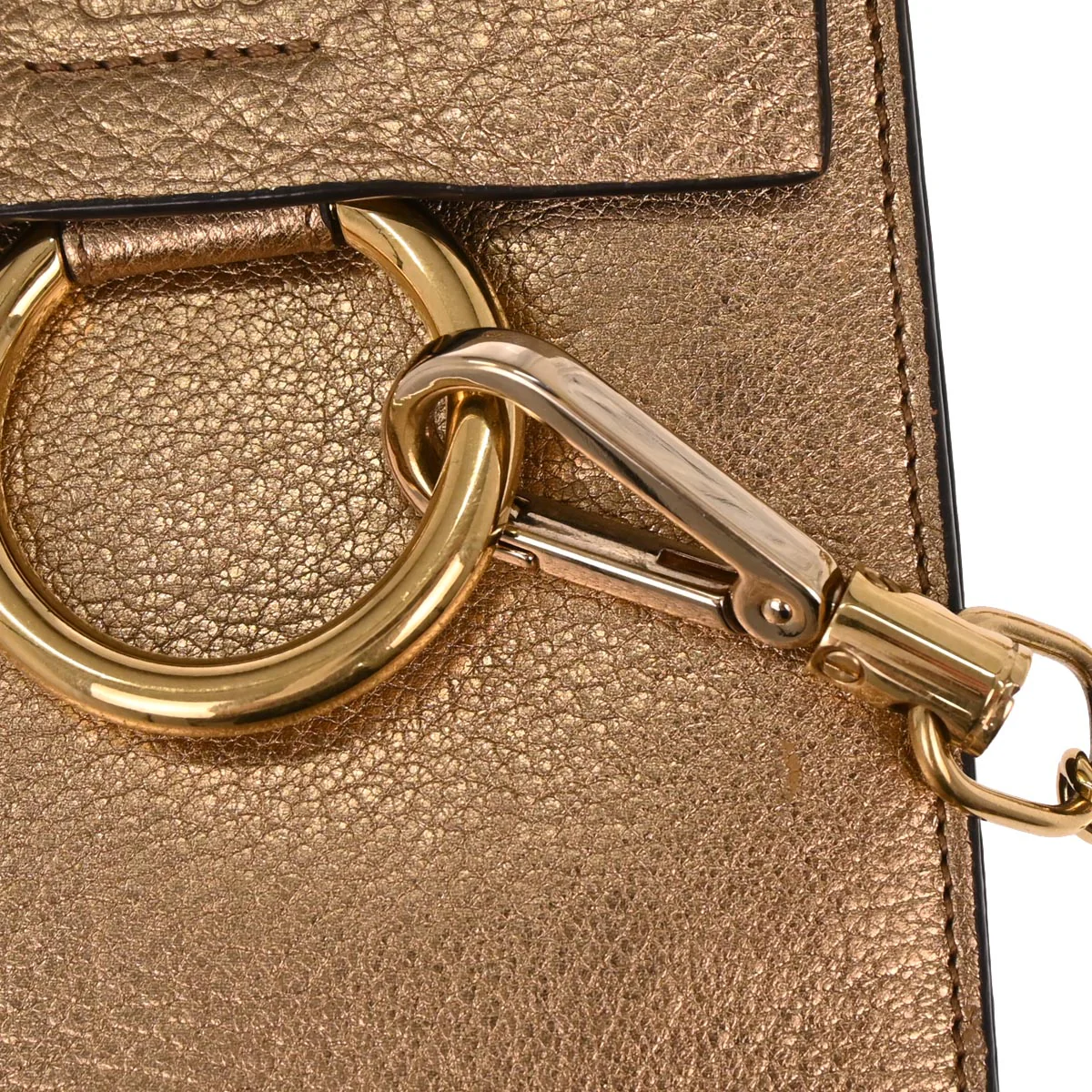 Chloe Gold Leather Faye Bracelet Shoulder Bag - Image 6
