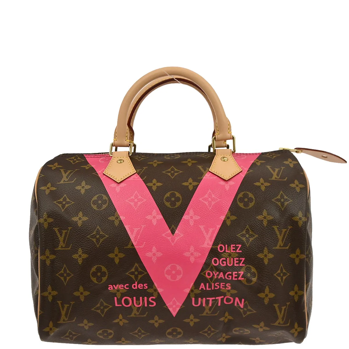 Louis Vuitton 2015 Pink Monogram V Speedy 30 Handbag M41533