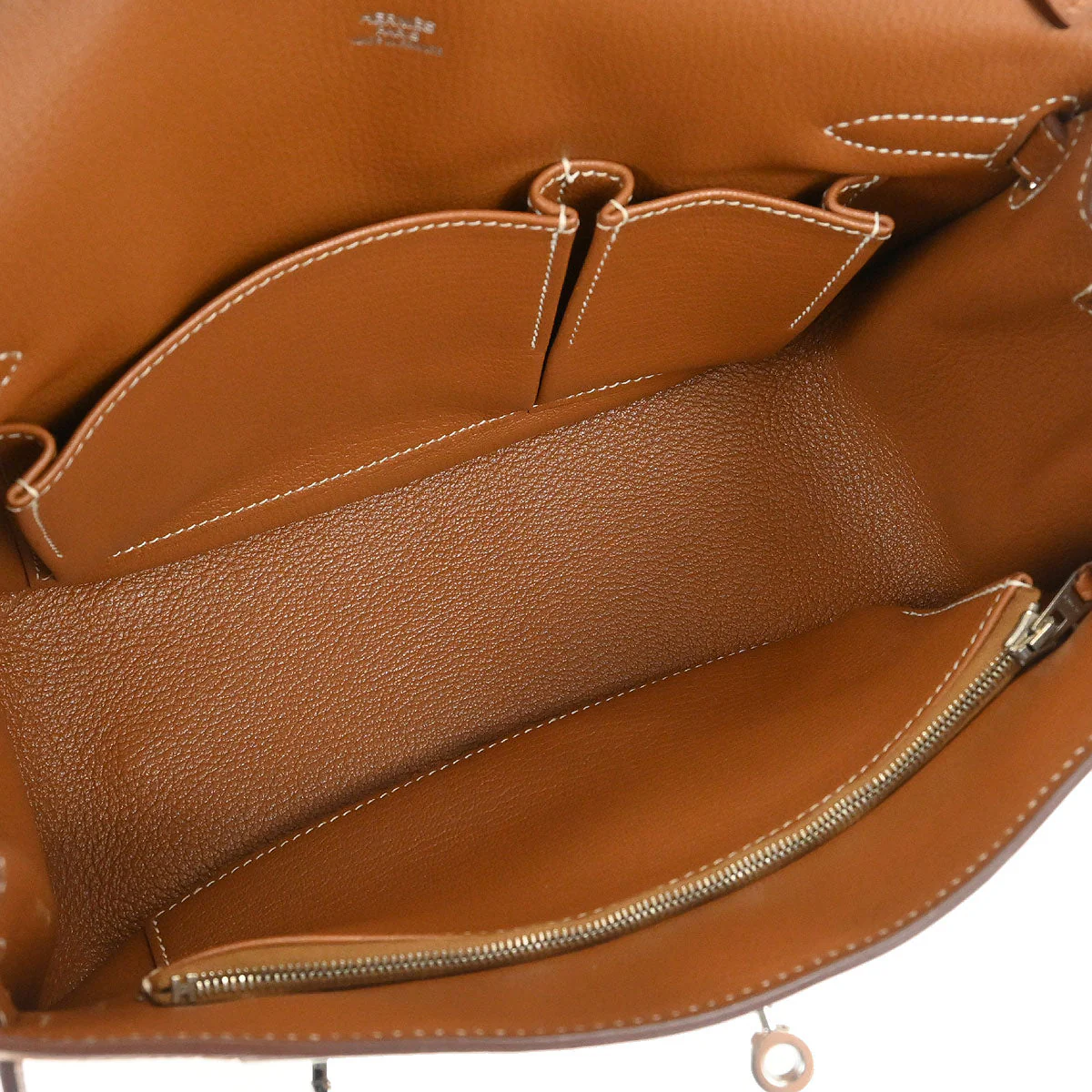 Hermes Gold Taurillon Clemence Jypsiere 28 Shoulder Bag - Image 9