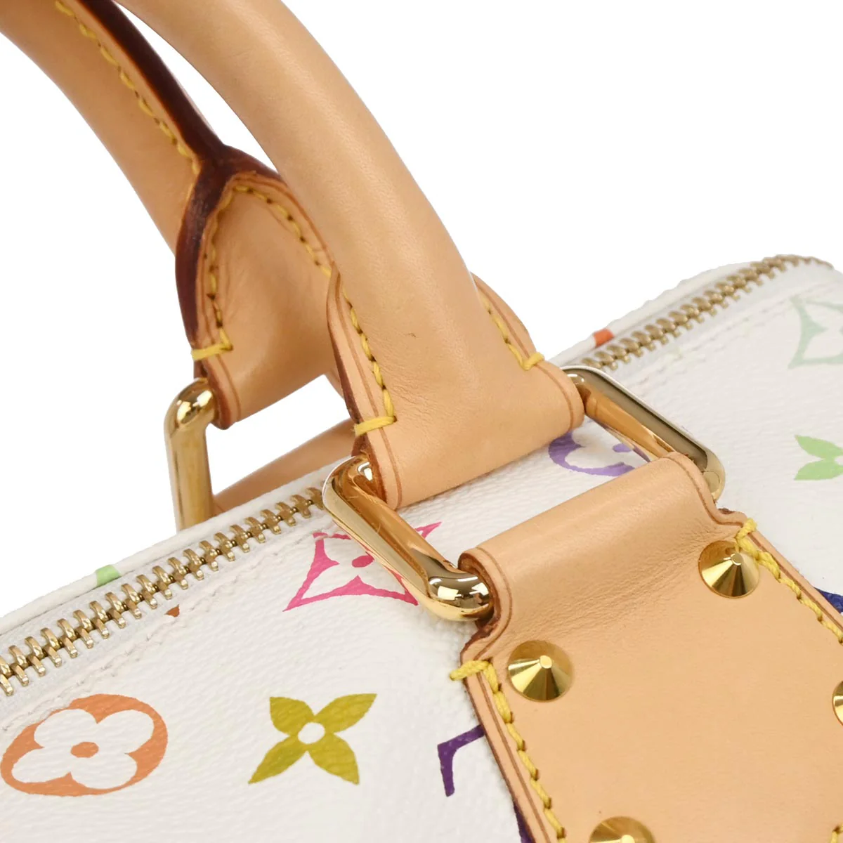 Louis Vuitton 2007 White Monogram Multicolor Speedy 30 Handbag M92643 - Image 4