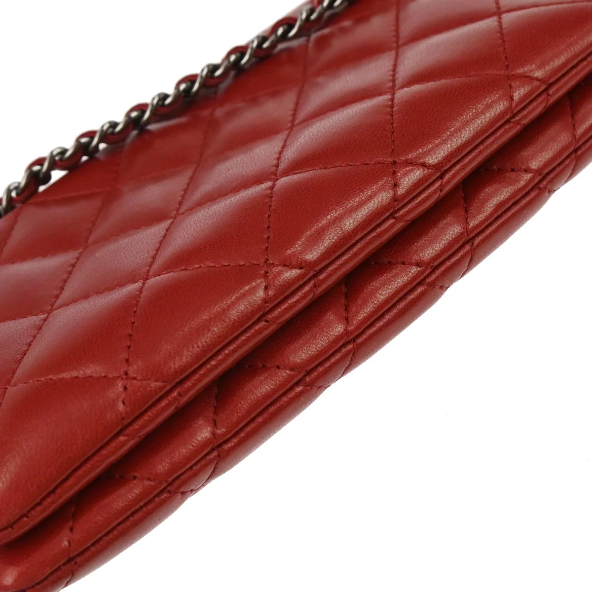 Chanel 2013-2014 Red Lambskin Flap Bag Shoulder Bag - Image 3