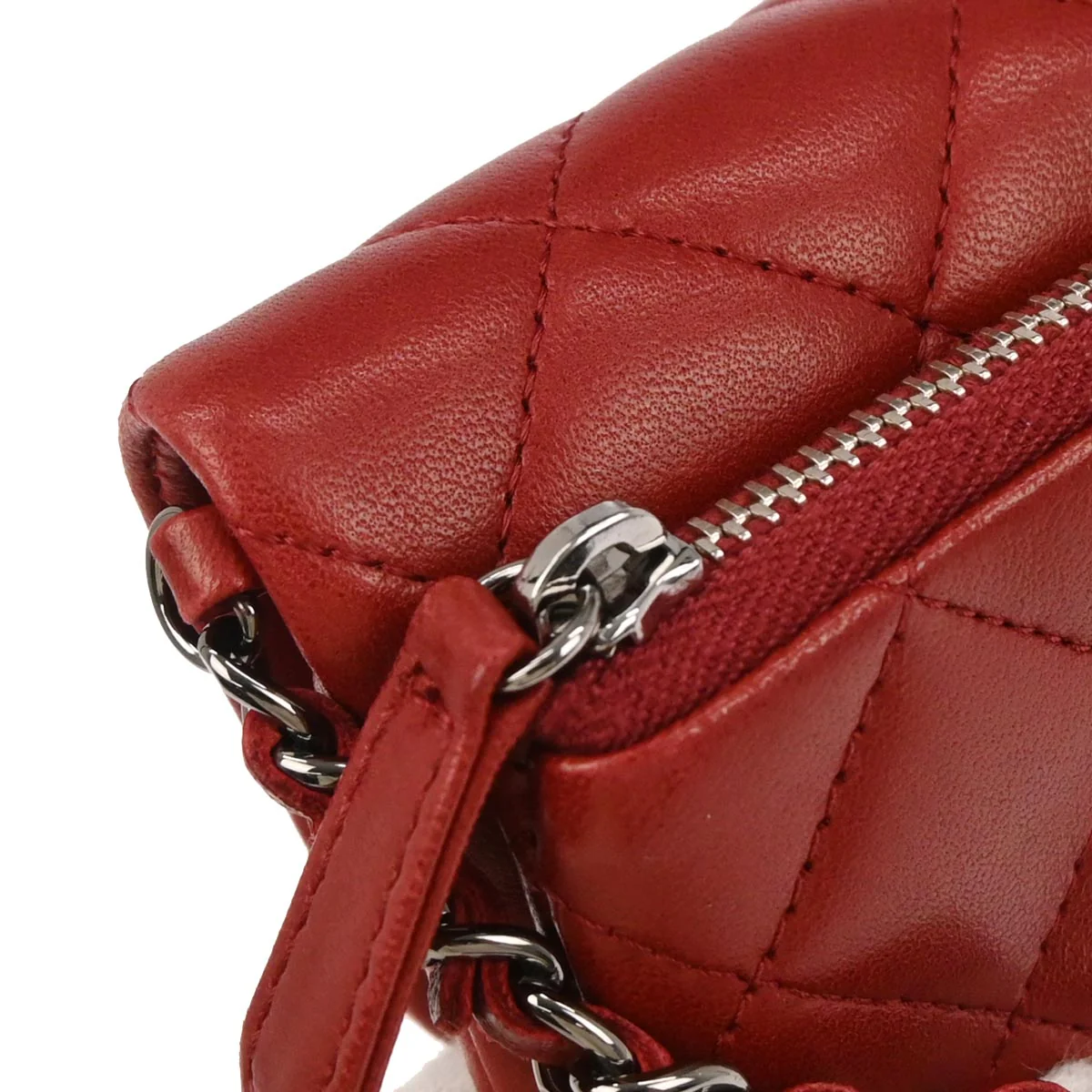 Chanel 2013-2014 Red Lambskin Flap Bag Shoulder Bag - Image 5