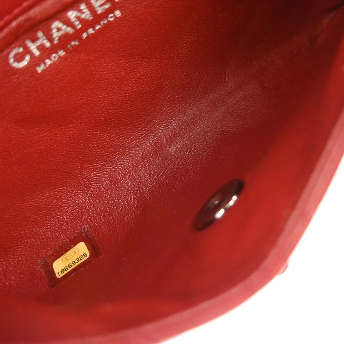 Chanel 2013-2014 Red Lambskin Flap Bag Shoulder Bag - Image 7