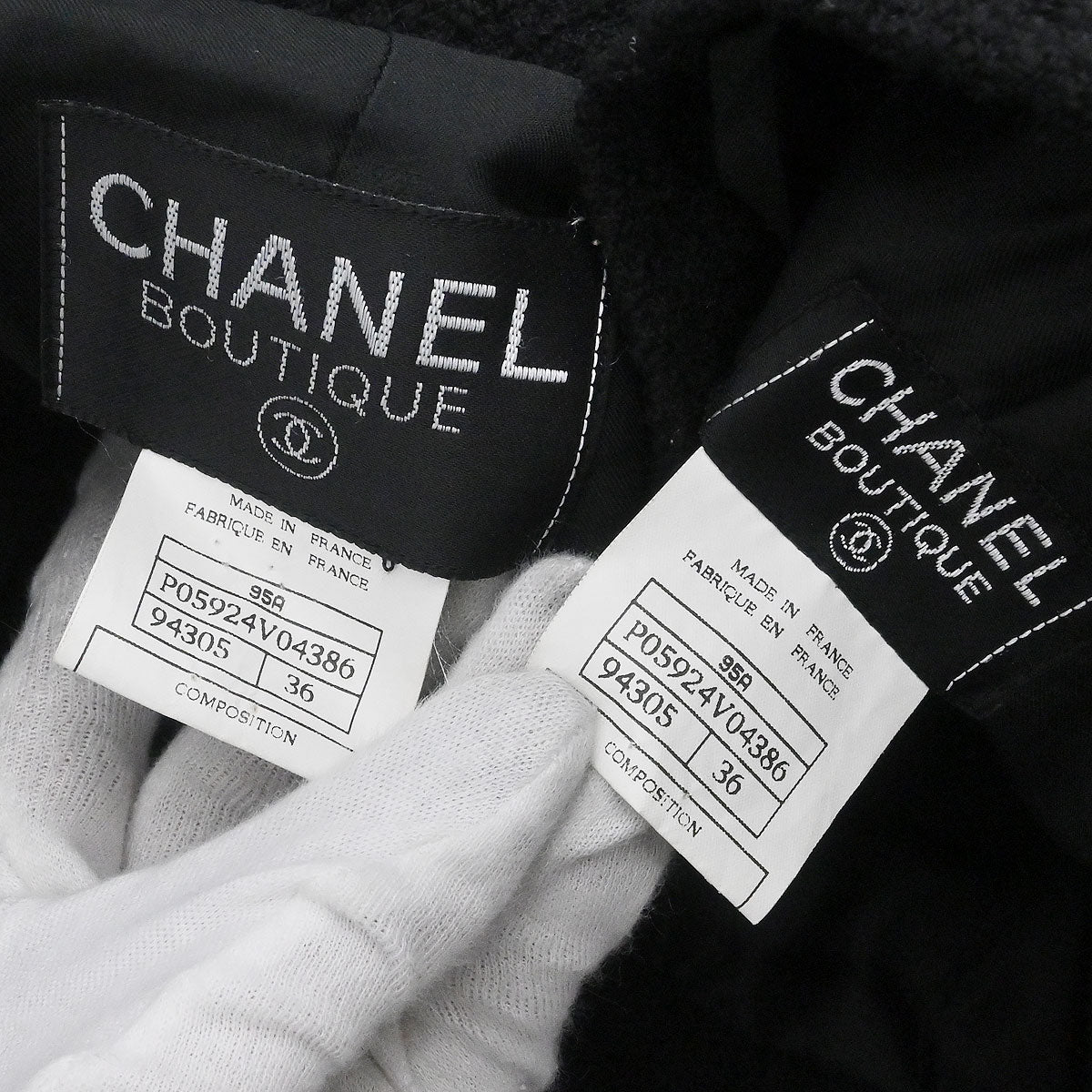 Chanel 1995 Setup Suit Jacket Skirt Black  #36 - Image 10