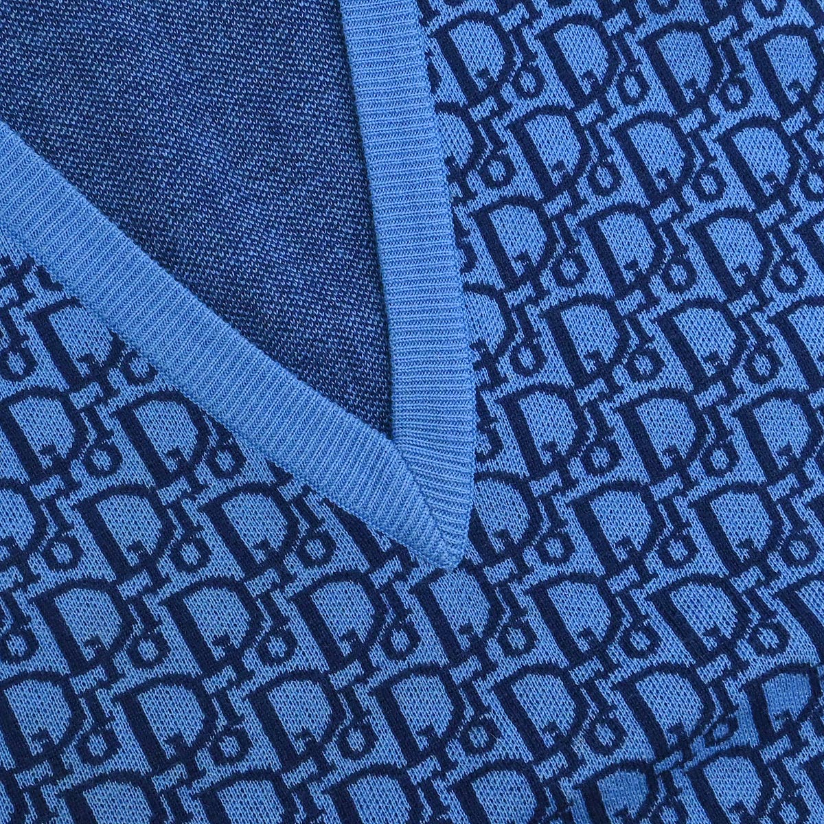 Christian Dior Vest Sweater Trotter Blue #L - Image 3