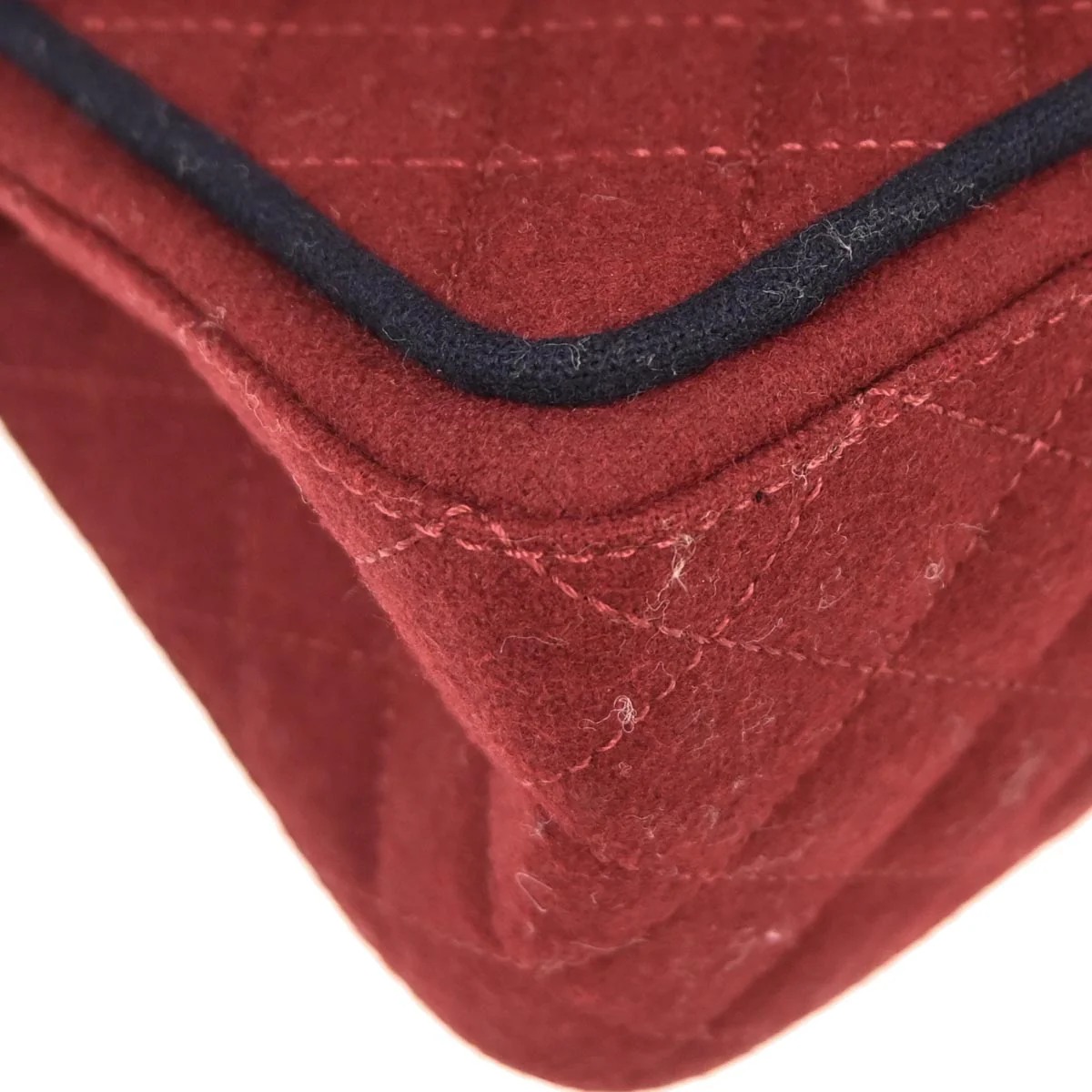 Chanel 2015-2016 Red Wool 2.55 Classic Double Flap Shoulder Bag - Image 3