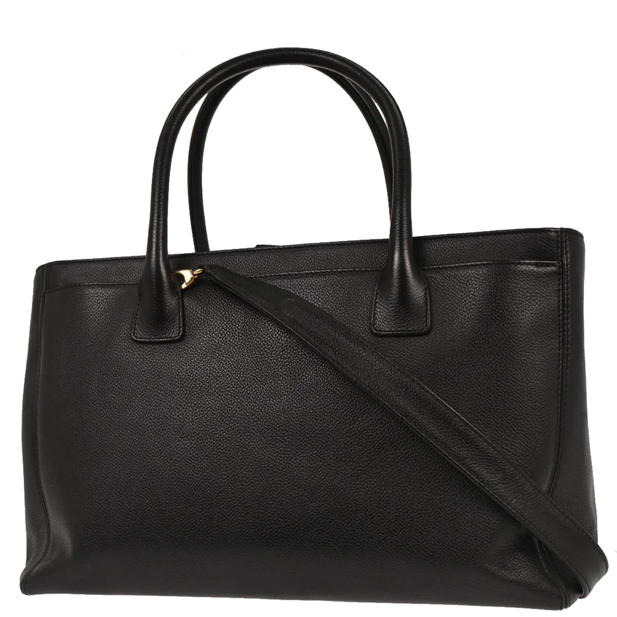 Chanel 2012 Black Calfskin Cerf Executive Tote Bag - Image 2