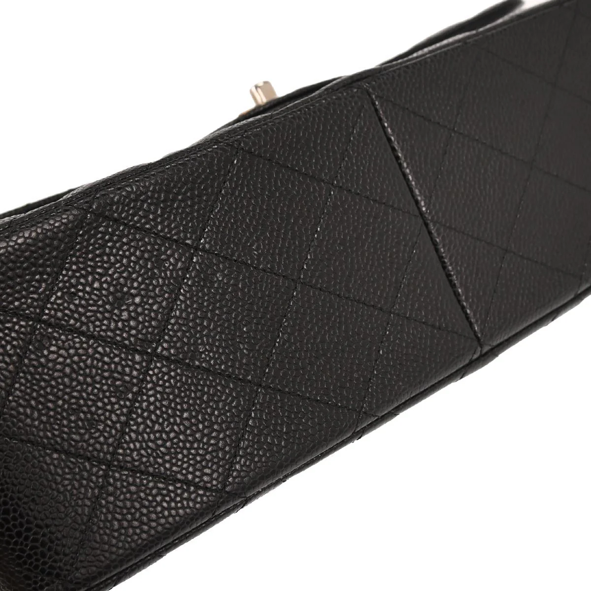 Chanel 2016-2017 Black Caviar Skin Jumbo Classic Double Flap Shoulder Bag - Image 4