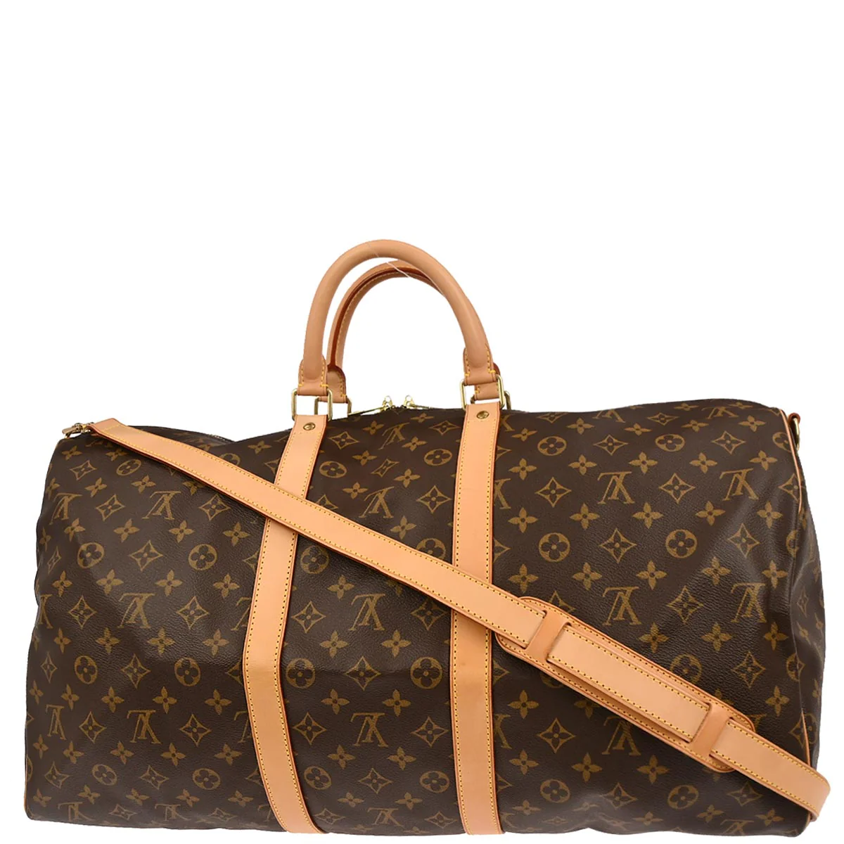 Louis Vuitton 2003 Monogram Keepall Bandouliere 55 Duffle Bag M41414 - Image 2