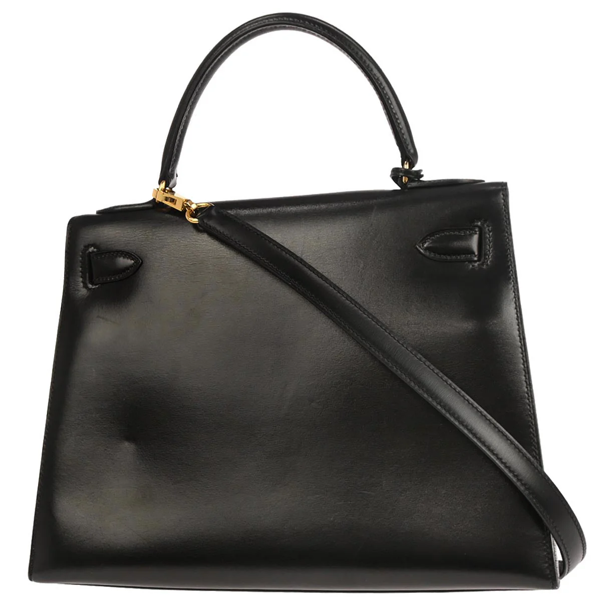 Hermes Black Box Calf Kelly 28 Sellier 2way Shoulder Handbag - Image 2